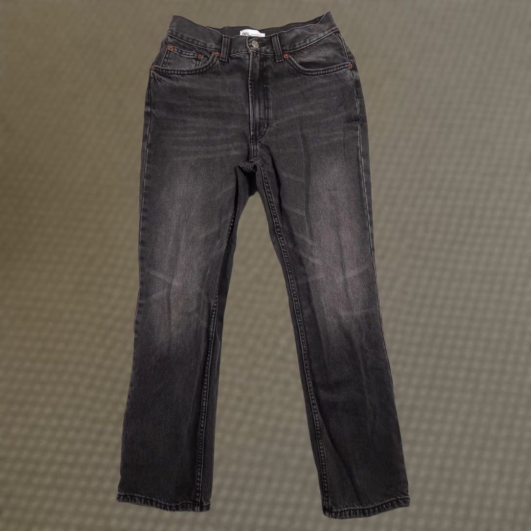 Zara Zara Jeans Womens 6 Gray Charcoal Wash Mid Rise Straight Leg Denim Casual Pants Womens Jeans Size 28" / US 6 / IT 42 - 1 Thumbnail