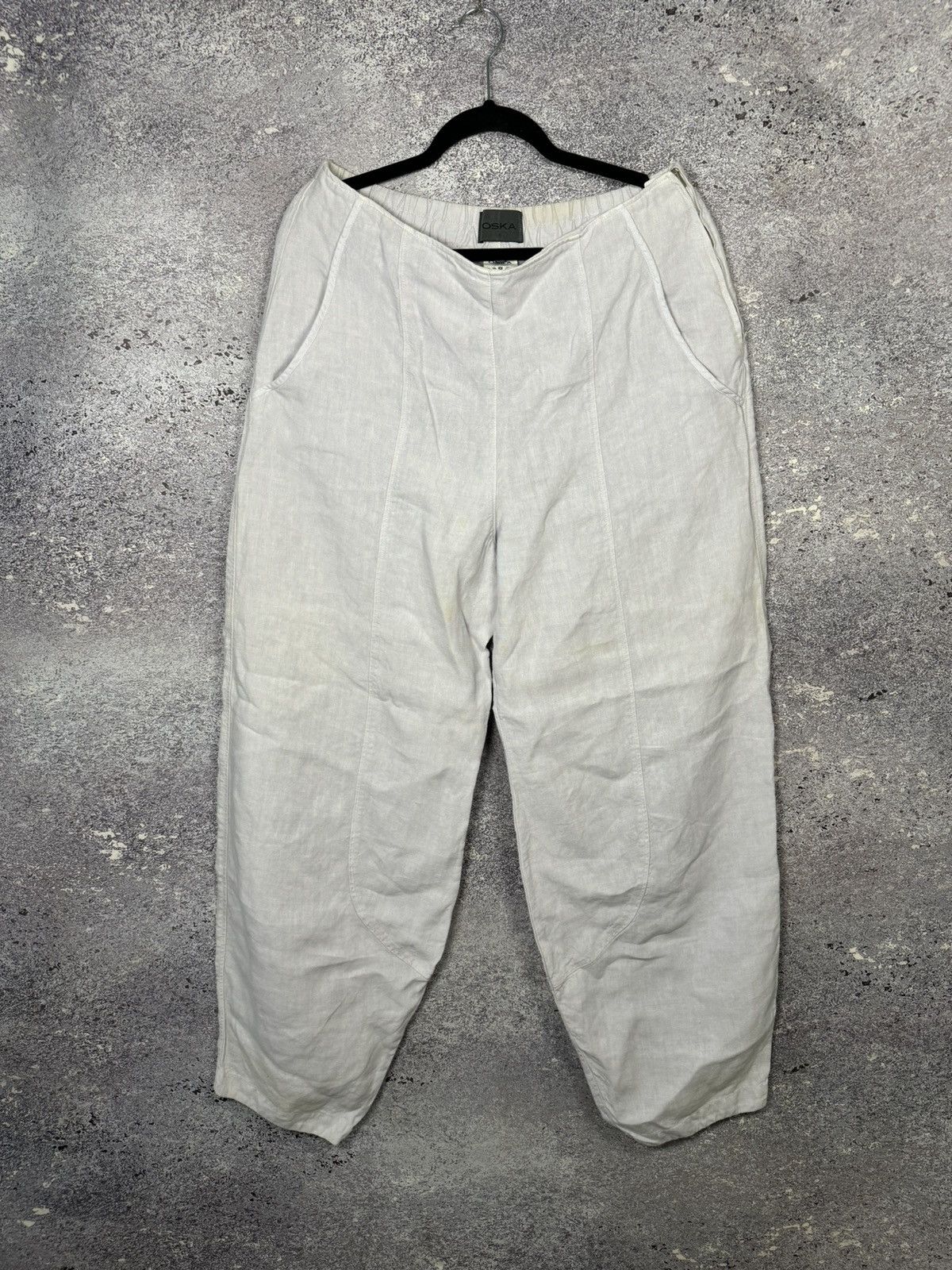 Japanese Brand × OSKA Vintage Japanese OSKA Linen Big Pants Buggy Style Oldmoney Size 32" / US 10 / IT 46 - 1 Thumbnail