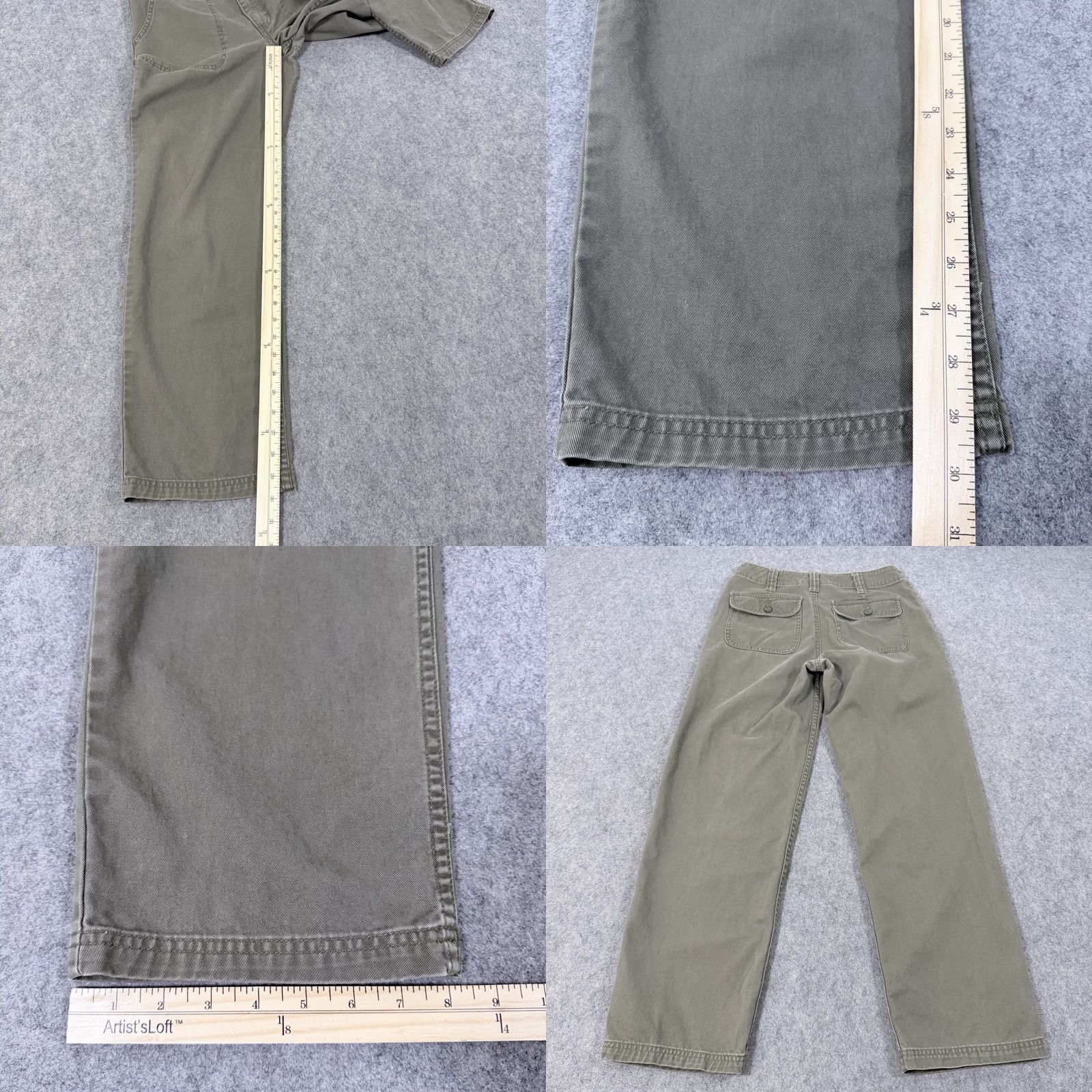 Old Navy Old Navy Casual Outdoor Pull-On Pants Women's Regular 4 Green Cotton Twill Pockets Relaxed Straight Khakis Modern 80s 90s USA Mens Girls Size 27" / US 4 / IT 40 - 10 Thumbnail