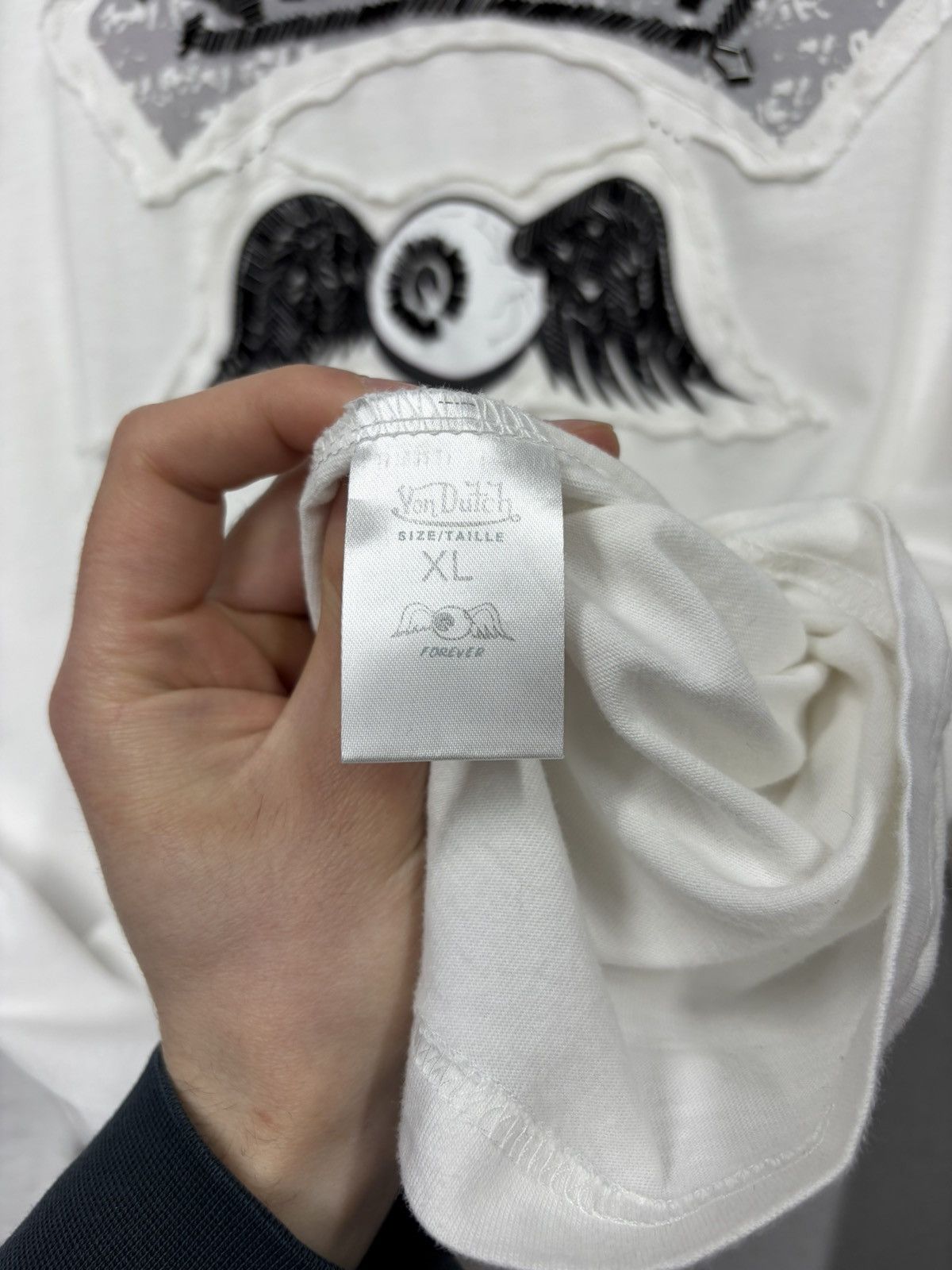 Von Dutch Vintage y2k Von Dutch White Longs-levee Embossed Logo Tee Size US XL / EU 56 / 4 - 18 Thumbnail