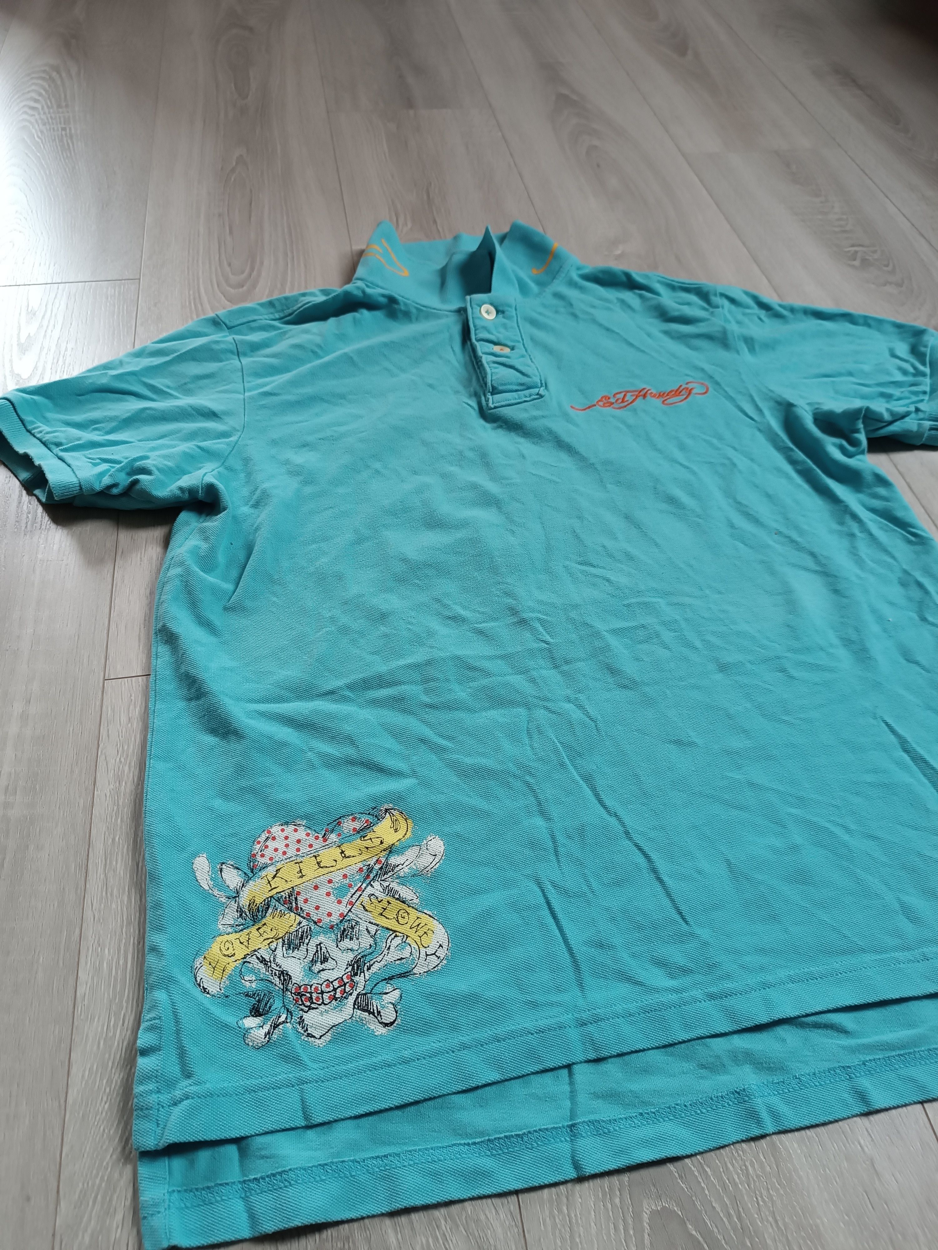 Ed Hardy Vitnage y2k style ed hardy polo tee blue Size US L / EU 52-54 / 3 - 5 Thumbnail