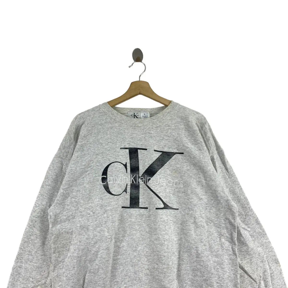 Calvin Klein Vintage 90’ CK CALVIN KLEIN Made In USA Big Logo Sweatshirt Size L / US 10 / IT 46 - 2 Thumbnail