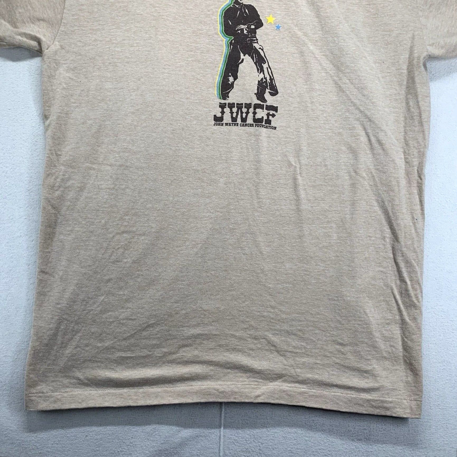 Etro John Wayne Cancer Foundation T Shirt Mens XL Cowboy Graphic Beige Western Logo Crew Neck Easy Care Size US XL / EU 56 / 4 - 6 Thumbnail