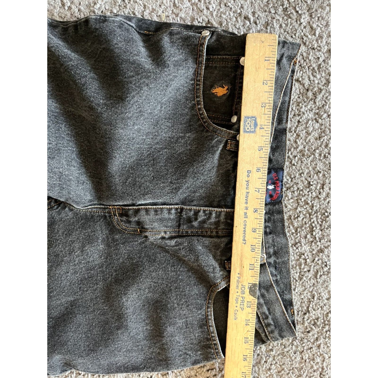 Vintage US Polo Association Black Denim Jeans Size 30x30 Straight Tapered Women's Size 30" / US 8 / IT 44 - 6 Thumbnail