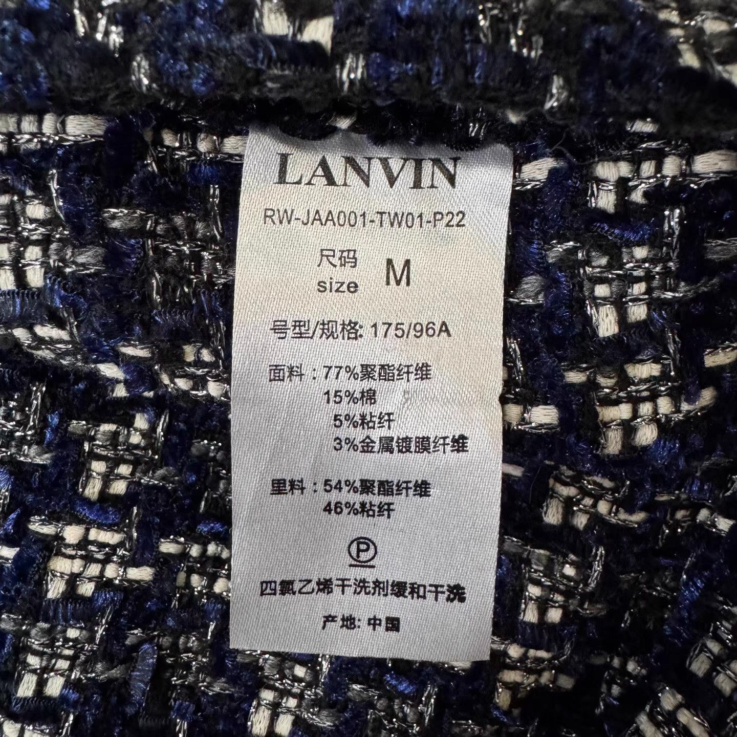 Lanvin LANVIN Black and White Tweed Jacket Q10 Size US M / EU 48-50 / 2 - 4 Thumbnail