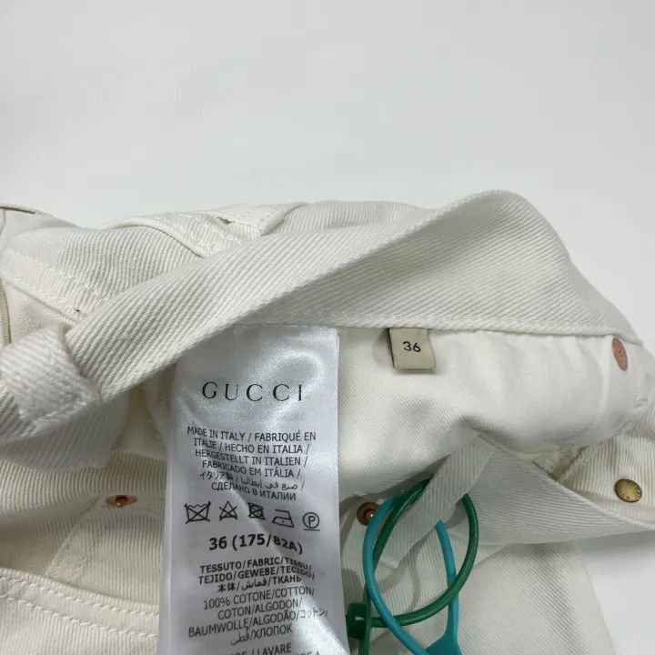 Gucci Gucci Gucci SS22 White Straight-Cut Casual Denim Pants -25 Size US 36 / EU 52 - 3 Thumbnail