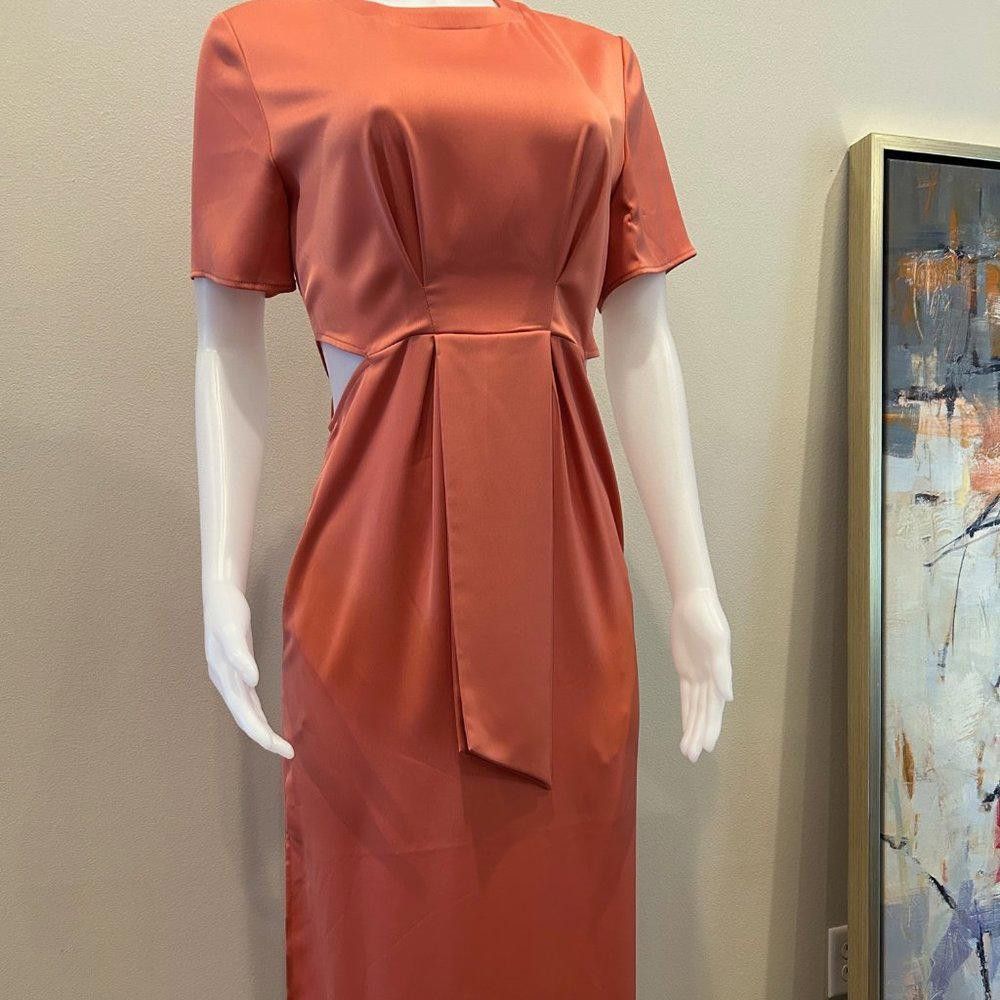 Designer C/Meo Collective Persimmon "Provided" Midi Cut Out Dress Size M / US 6-8 / IT 42-44 - 1 Thumbnail