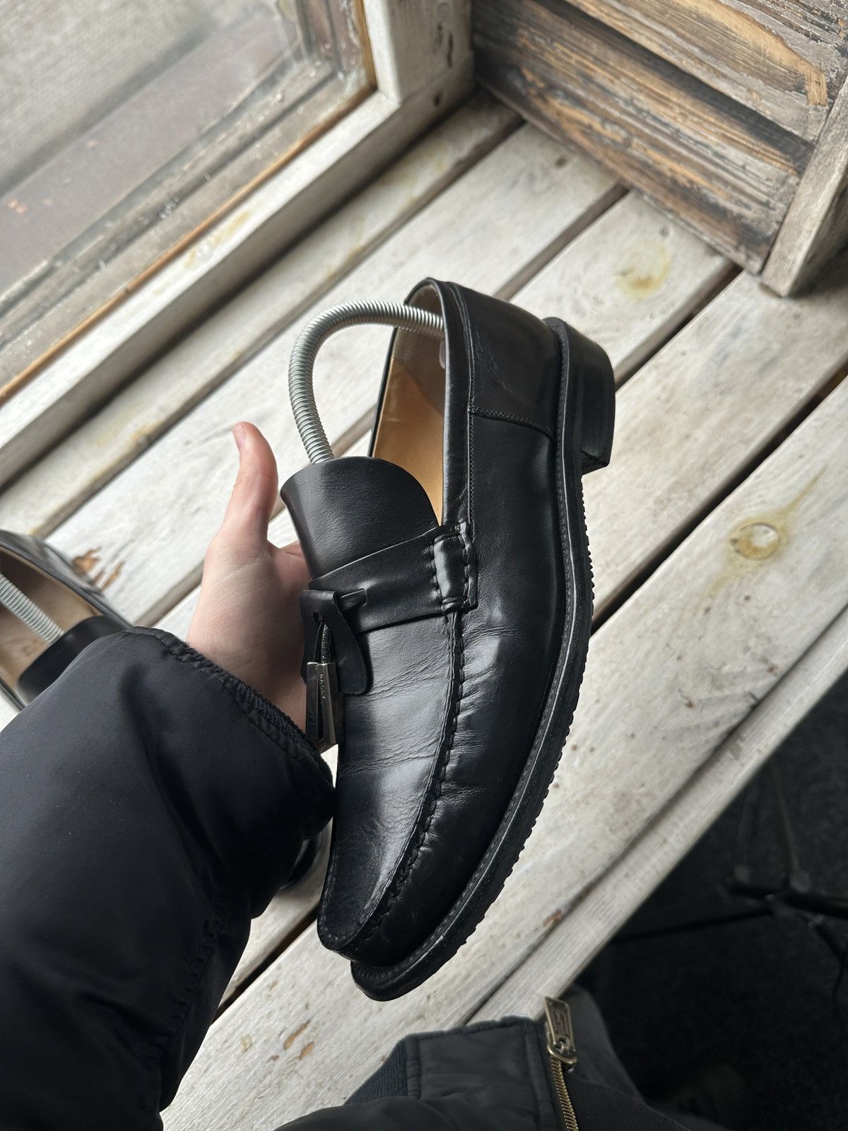 Bally LUXURY 🚨 BALLY VNTG LOAFERS SHOES MEN BLACK RARE Size US 9 / EU 42 - 10 Thumbnail