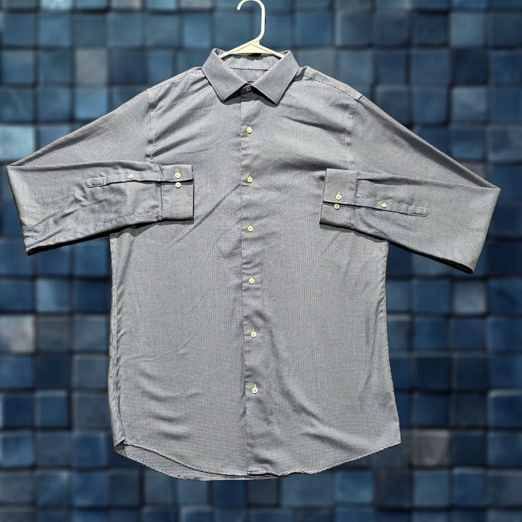 Marcs Marc Anthony Shirt Mens 16.5 36-37 Blue Houndstooth No Iron Slim Fit Dress READ Shirt Mens 16.5 36-37 Blue Houndstooth No Iron Slim Fit Dress READ Size 46R - 1 Thumbnail