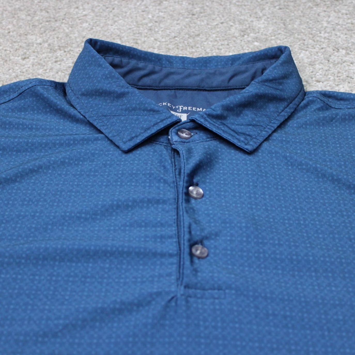Vintage Hickey Freeman Golf Polo Shirt Mens XL Blue Geometric Stretch Short Sleeve Polo Size US XL / EU 56 / 4 - 5 Thumbnail