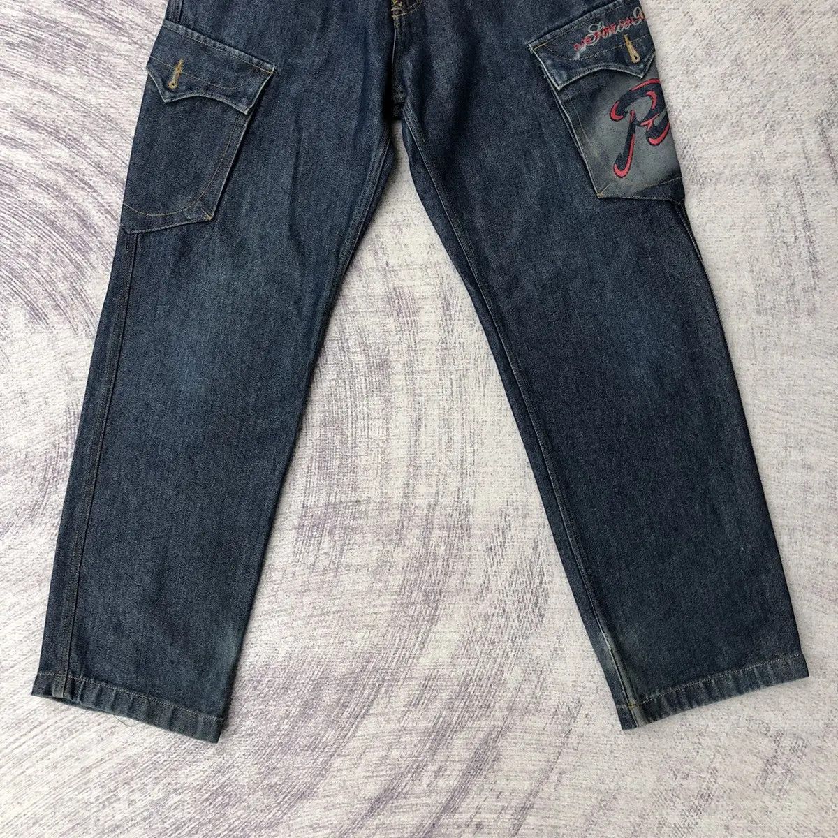 Vintage PJ's Japanese Surfwear Hip Hop Jeans Cargo Shiny Pants Size US 27 - 3 Thumbnail