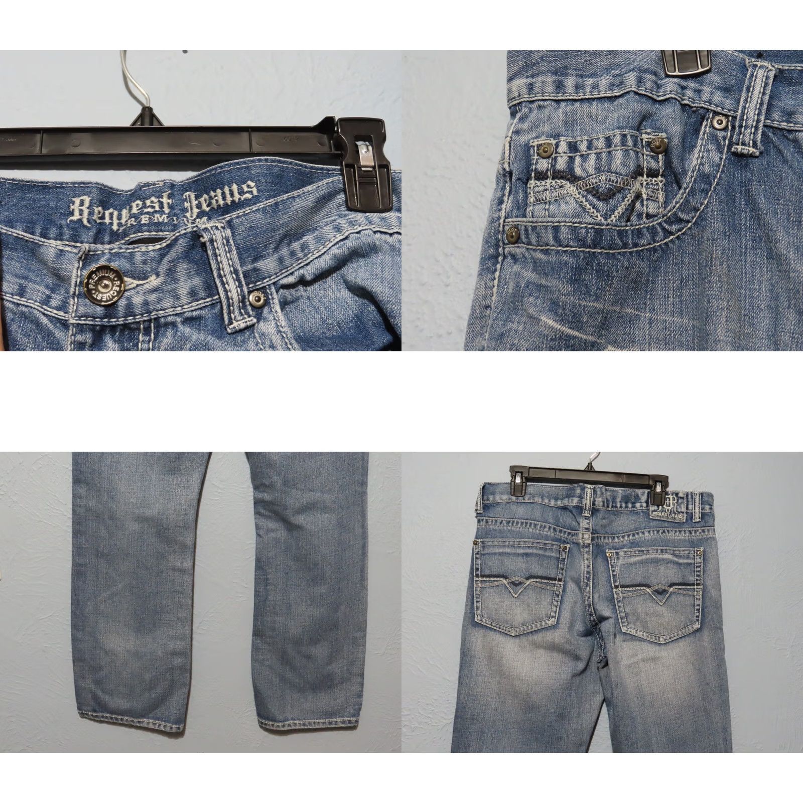 Vintage READ Request Premium Jeans Men 36x32 Blue Denim Straight Leg Cotton Polyester Regular/Cotton Jeans Mens Size US 36 / EU 52 - 8 Thumbnail