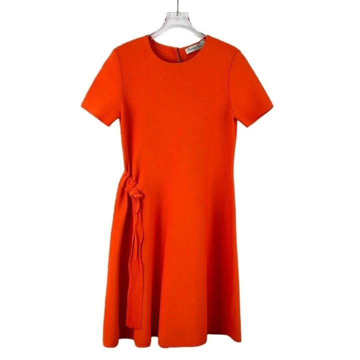 Dior Dior Red Tie Design Crew Neck Dress Size XS / US 0-2 / IT 36-38 - 1 Thumbnail