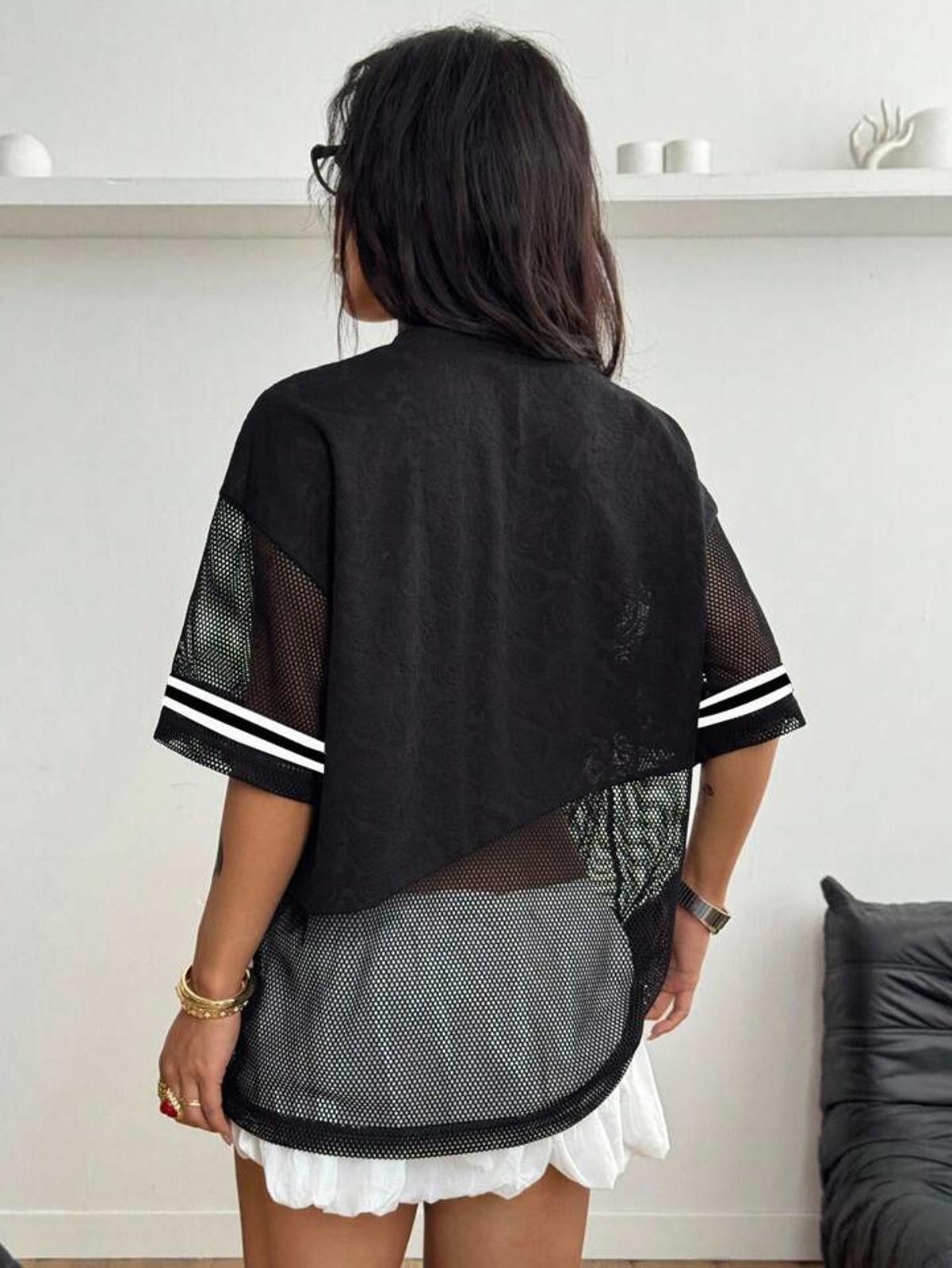 Other Contrast Floral Mesh Black Jersey Number 28 Size L / US 10 / IT 46 - 4 Thumbnail