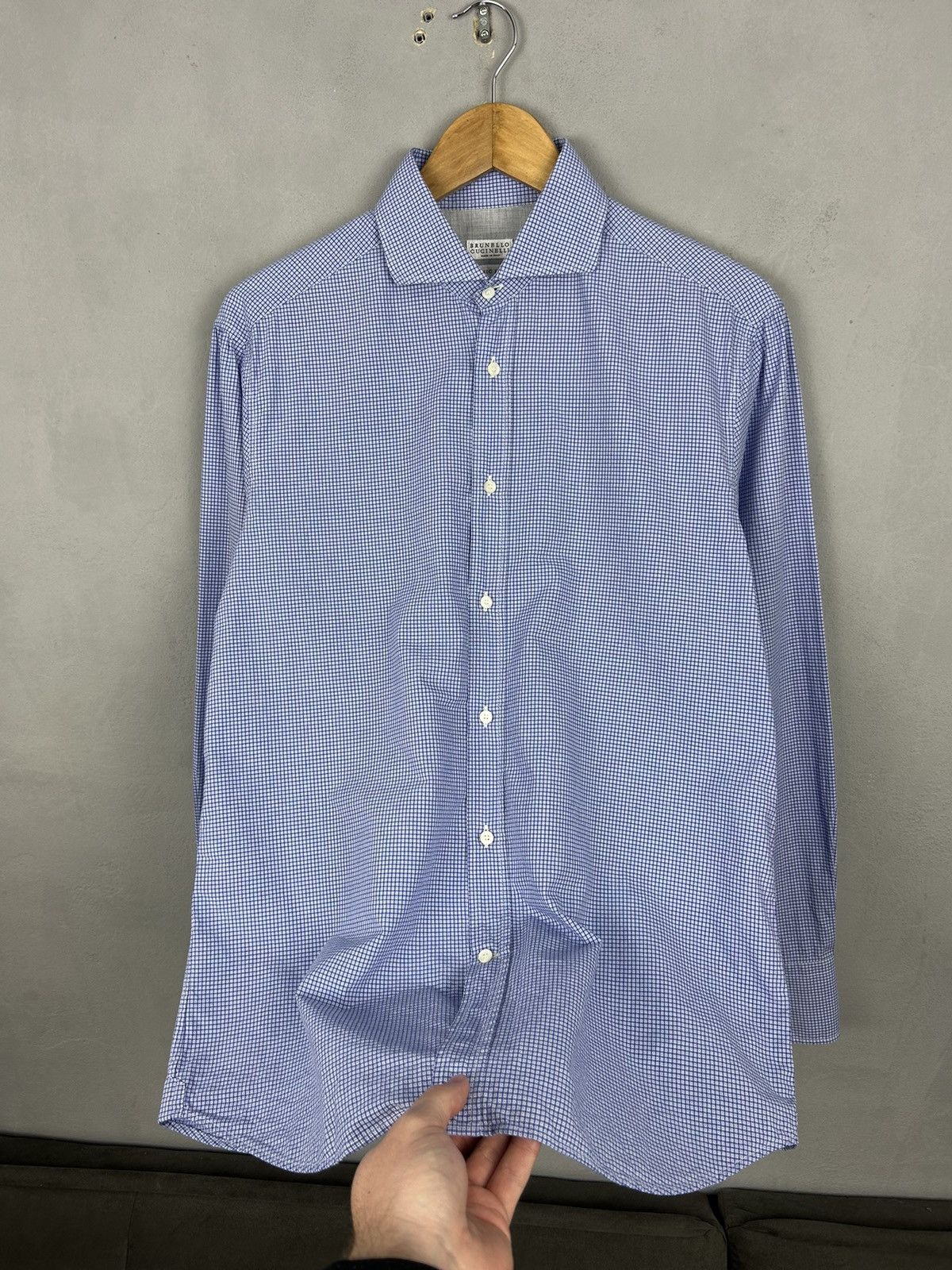Brunello Cucinelli Brunello Cucinelli Check Cotton Shirt – Made in Italy Size M Size US M / EU 48-50 / 2 - 4 Thumbnail