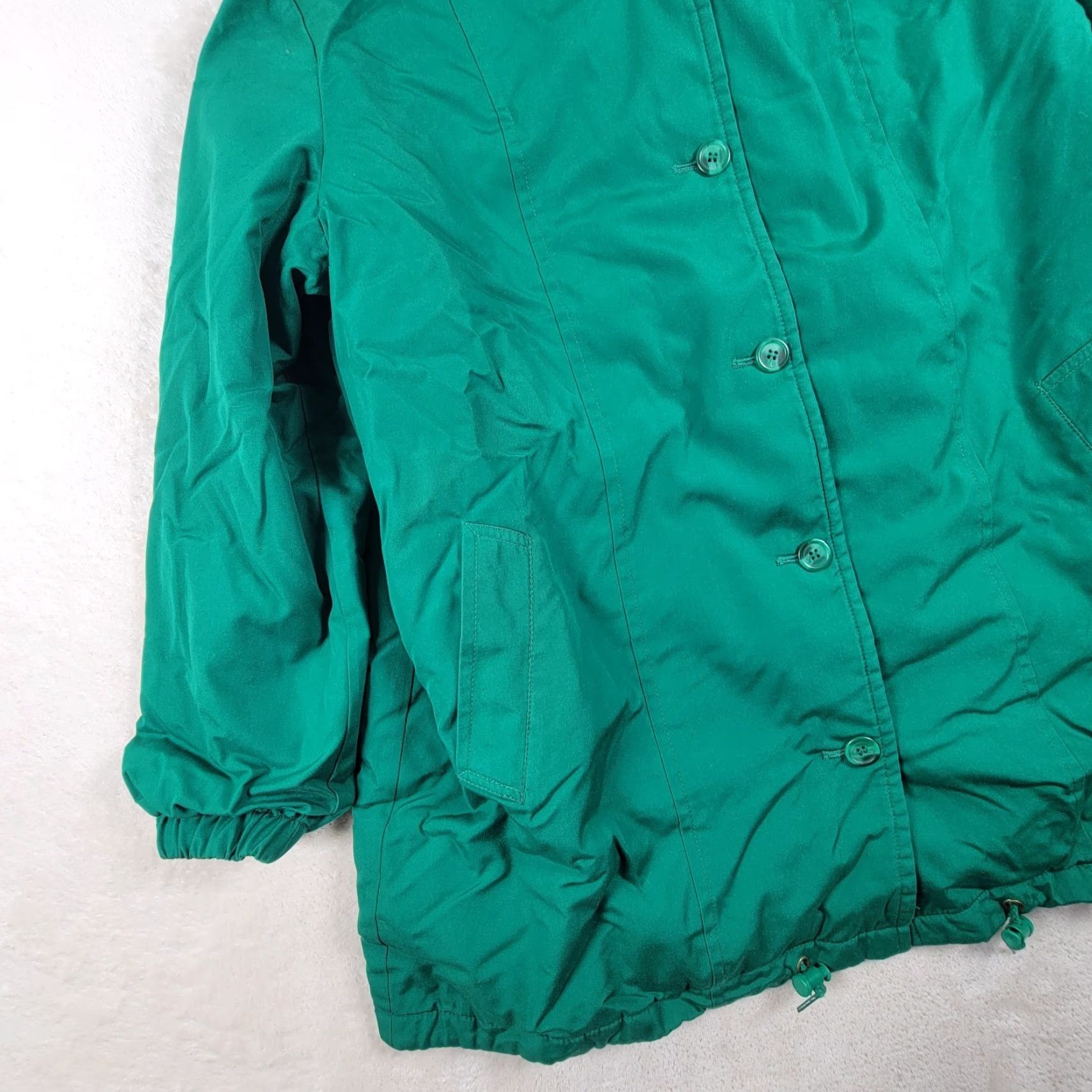 London Fog VINTAGE Towne London Fog Jacket Women Reg XS Green Purple 14 Winter Coat Size XS / US 0-2 / IT 36-38 - 2 Thumbnail