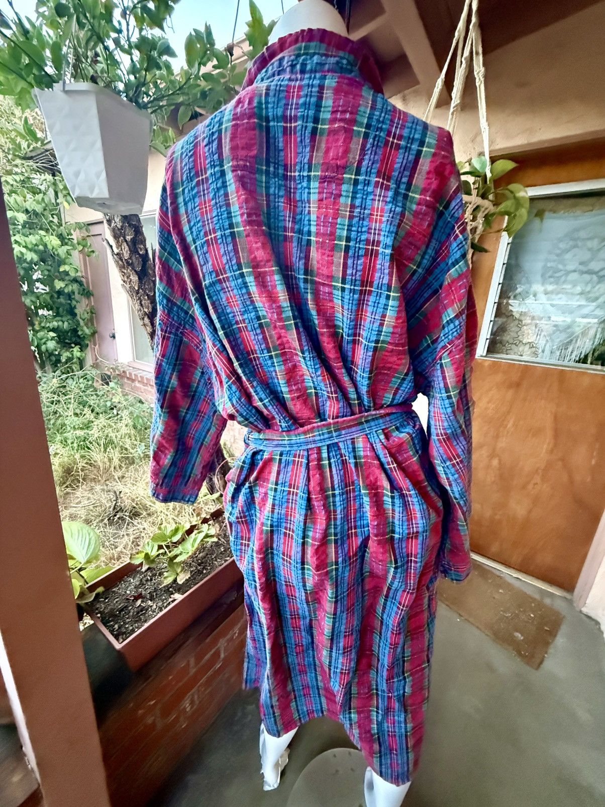 Christian Dior Monsieur Vintage 80’s Christian Dior Monsignor blue& red plaid robe Size ONE SIZE - 8 Thumbnail