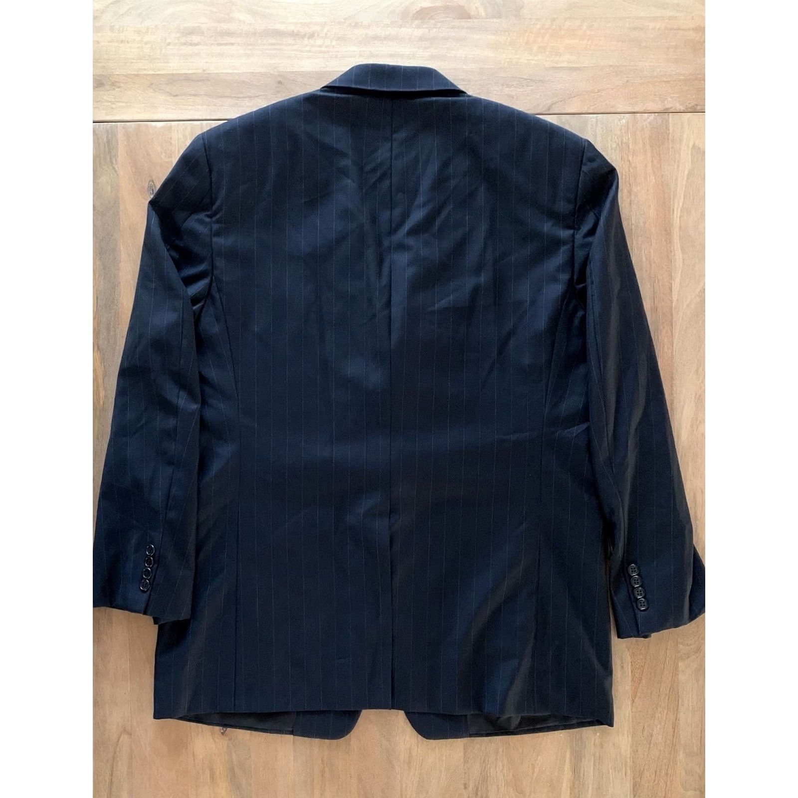 Madison Hickey Freeman Blazer Sport Coat - 43 Regular Dark Gray Pinstripe Wool Loro Piana 120s 43R Madison Jacket Mens Size 46R - 2 Thumbnail