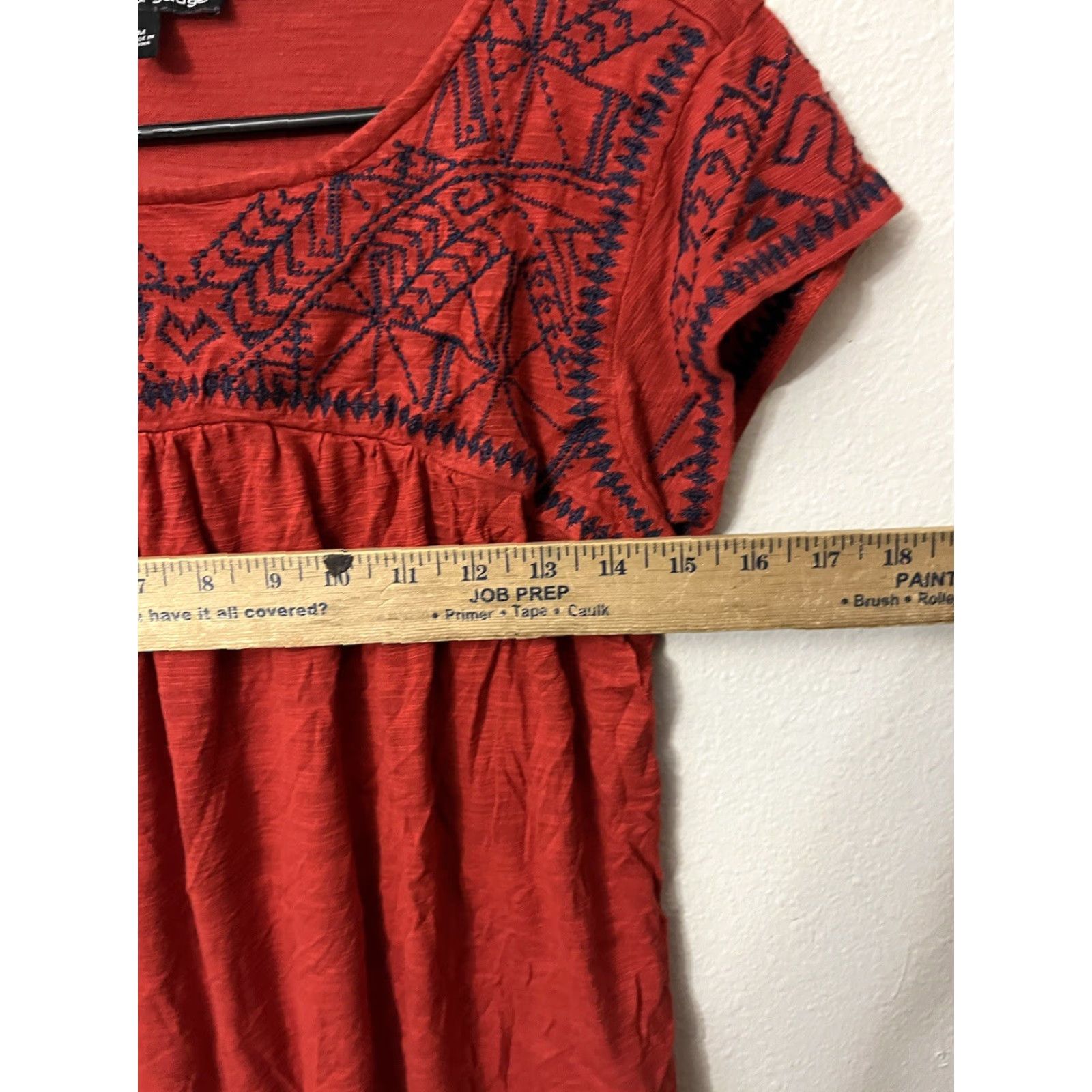 Vintage CABLE GAUGE Red Embroidery Blouse Womens Short Sleeve Round Neck M Size M / US 6-8 / IT 42-44 - 4 Thumbnail