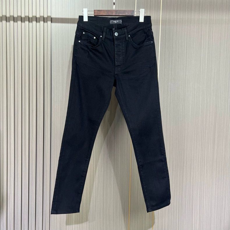 Amiri Amiri Black washed leather brand jeans 2506-Nextarrow Size US 32 / EU 48 - 1 Thumbnail