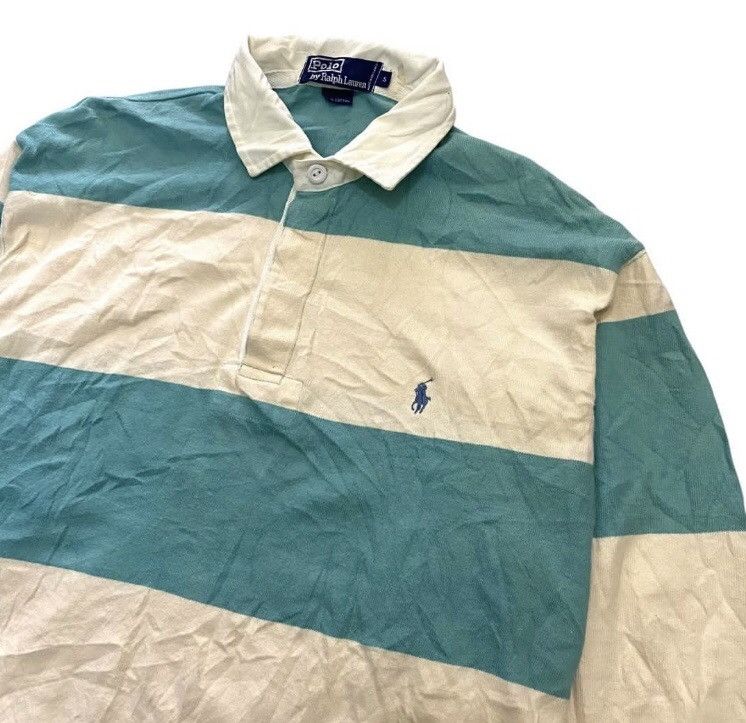 Polo Ralph Lauren × Ralph Lauren Vintage Polo Ralph Lauren Striped Rugby Size US S / EU 44-46 / 1 - 2 Thumbnail