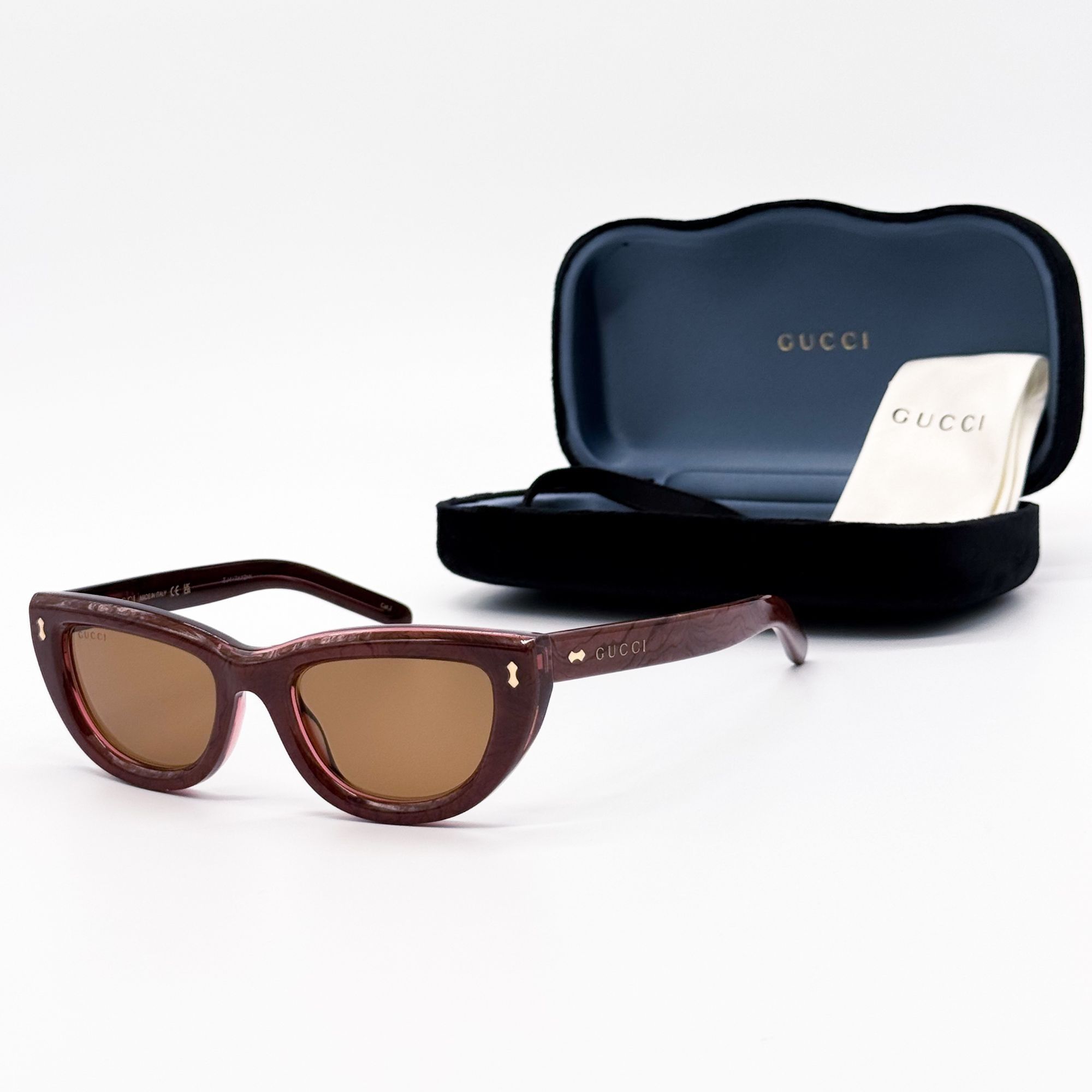 Gucci NEW GG1521S 003 GUCCI WOMEN CAT EYE BROWN RED SUNGLASSES GUC Size ONE SIZE - 1 Thumbnail