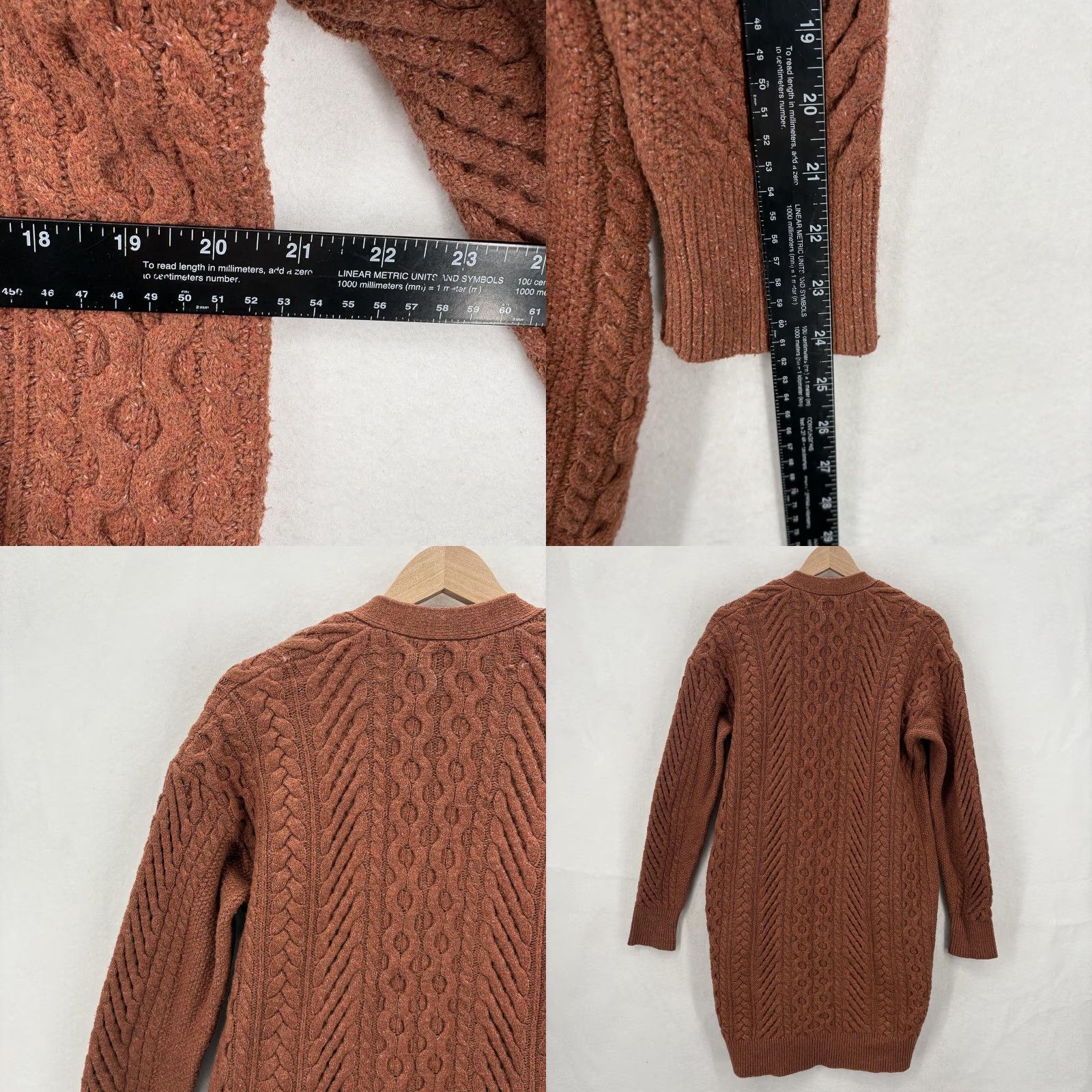 Nili Lotan Nili Lotan X Target Cardigan Sweater Womens XXS Brown Cable Knit Open Longline Size XXS / US 00 / IT 34 - 8 Thumbnail