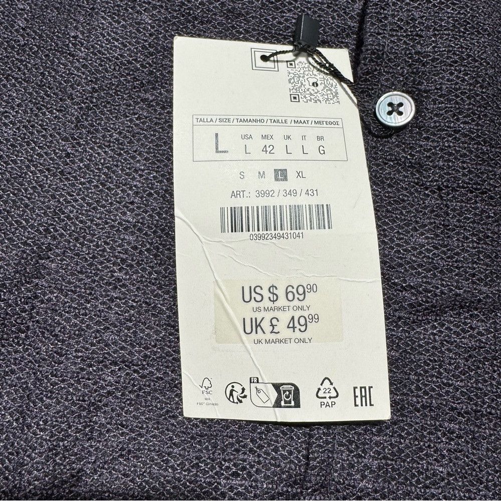 Zara NWT New Zara Gauze Long Sleeve Purple Shirt Size L Size US L / EU 52-54 / 3 - 4 Thumbnail