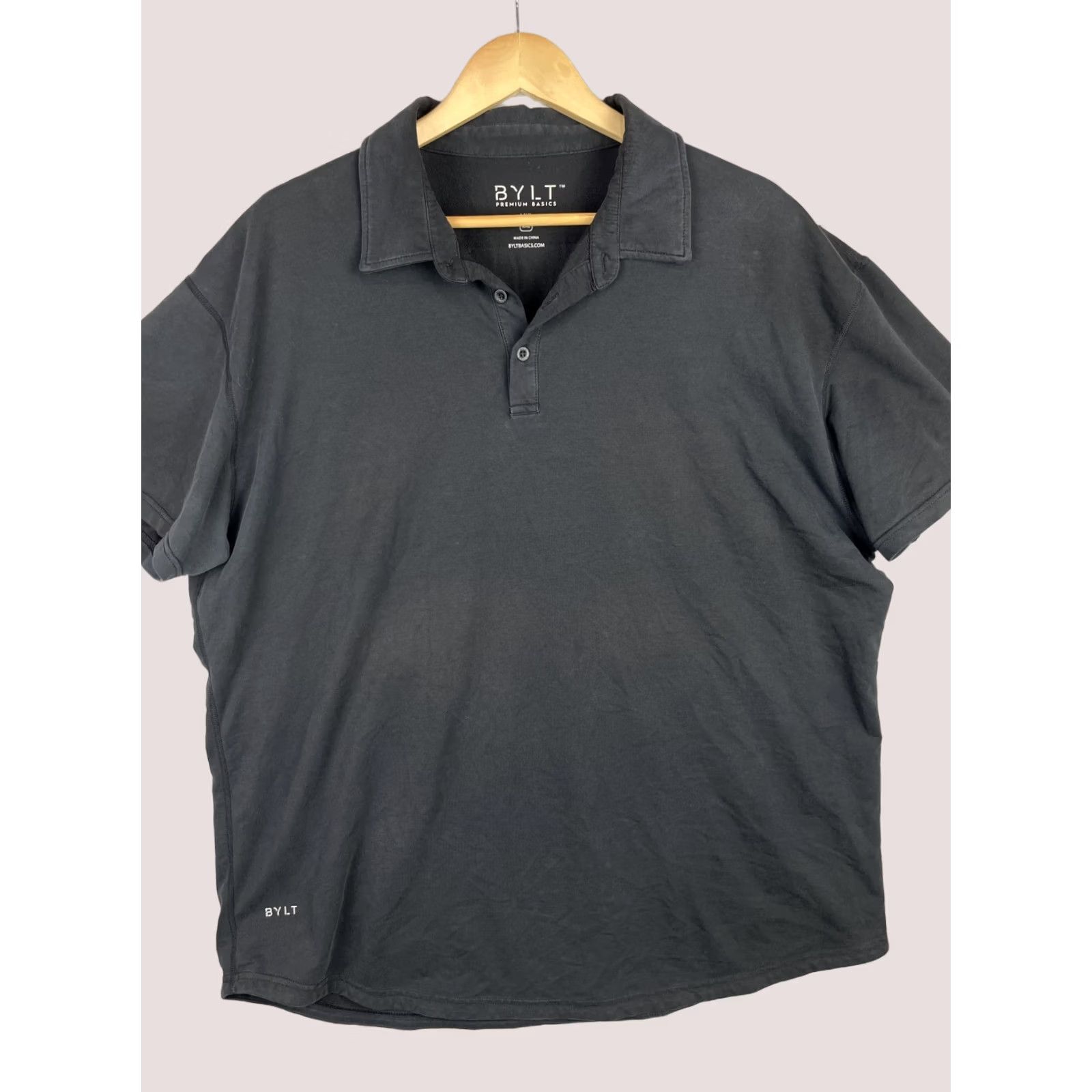 Vintage Bylt Polo Shirt 2XL Black Lux Button Up Collar Stretch Preppy Mens Size US XXL / EU 58 / 5 - 1 Thumbnail
