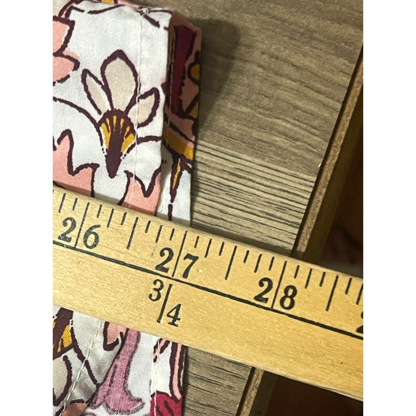 Old Navy Old Navy Dress Womens Large Pink White Orange Floral 3/4 Sleeve V-neck Shirt Dress Size L / US 10 / IT 46 - 5 Thumbnail