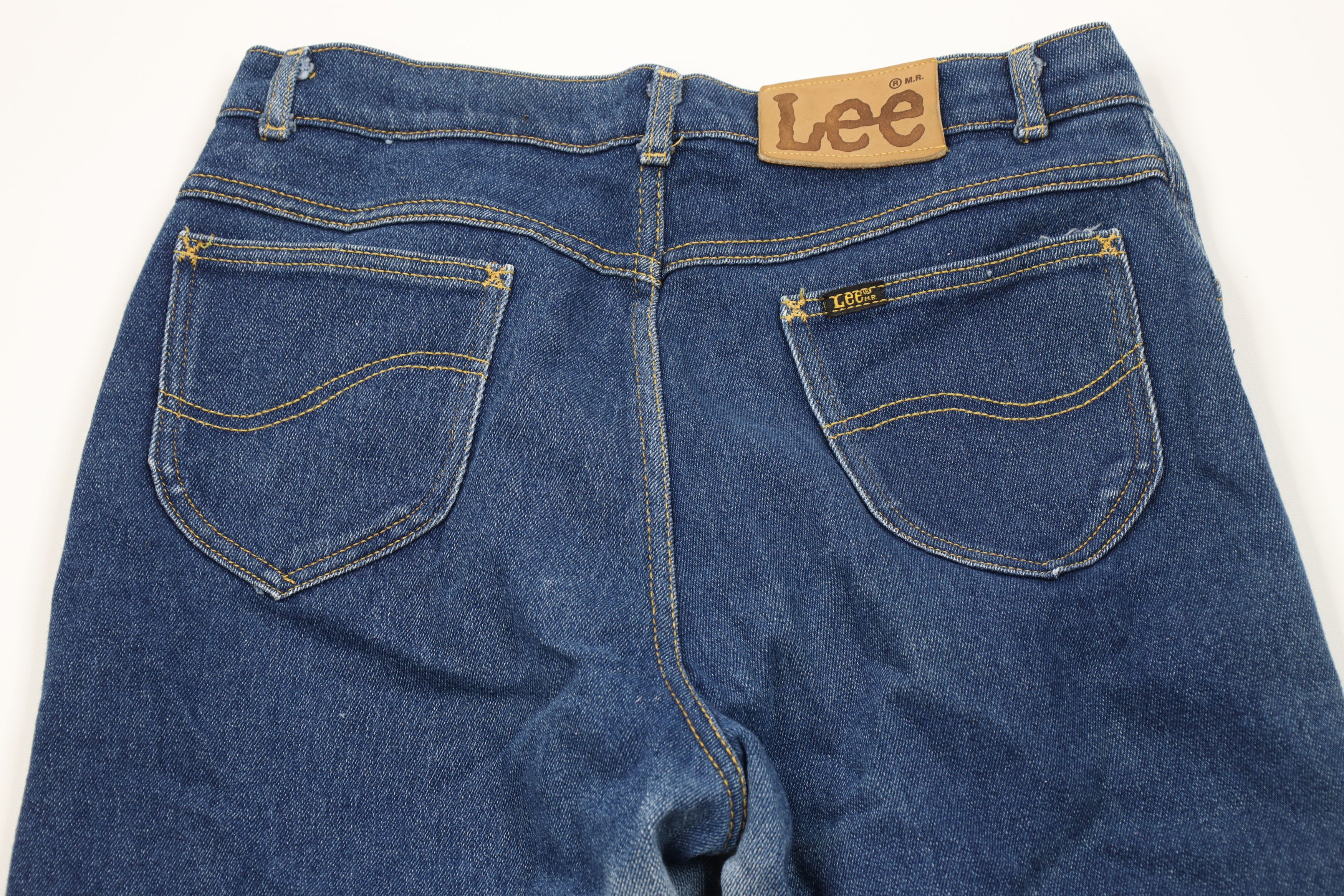 Lee Vintage 70s 80s Lee Flared Wide Leg Denim Jeans Blue USA Size 38" / US 16 / IT 52 - 12 Thumbnail