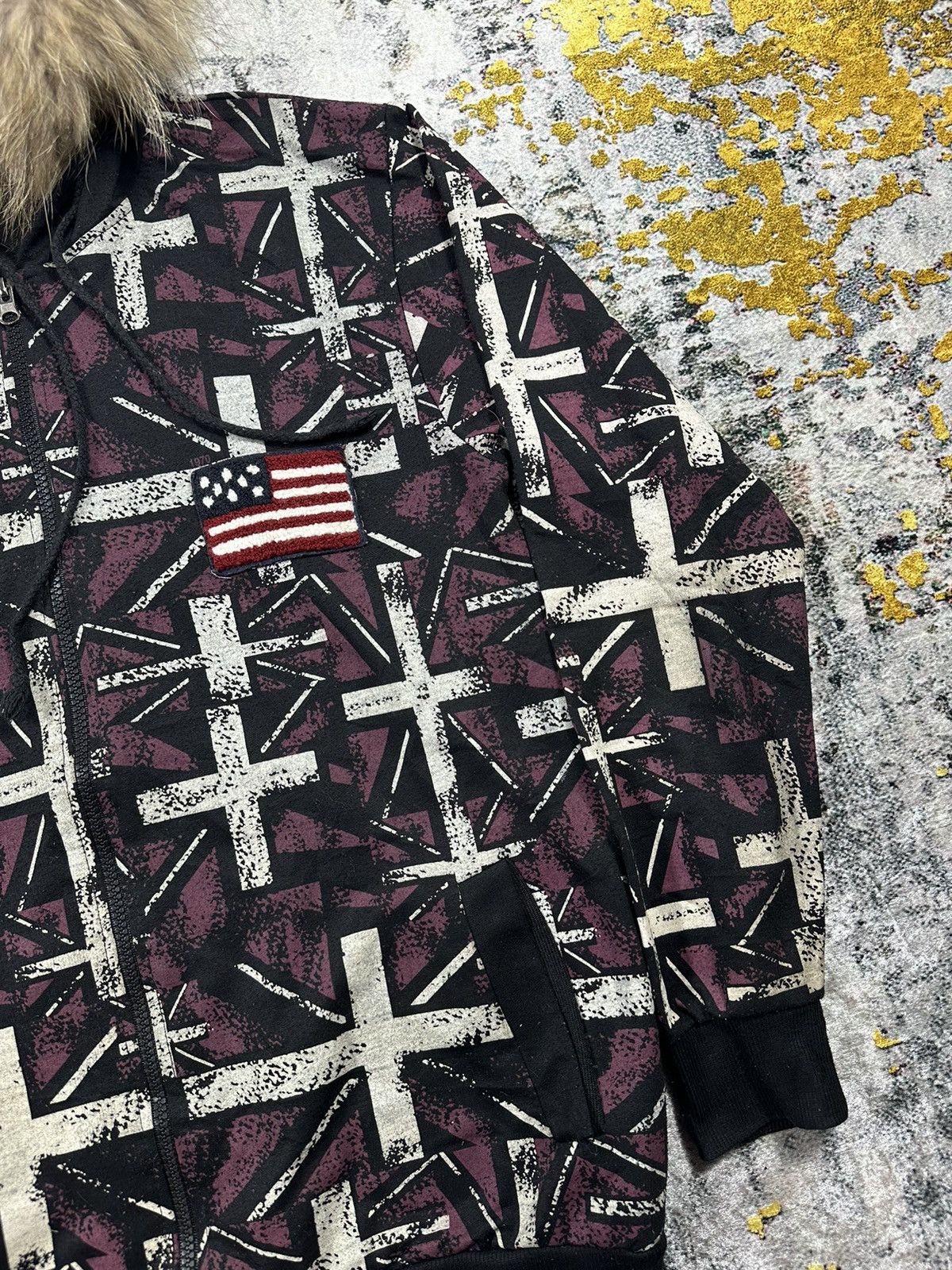 Yasuyuki Ishii USA AOP BRITISH FUR ZIPHOODIE IFSIXWASNINE LGB STYLE Size US M / EU 48-50 / 2 - 5 Thumbnail