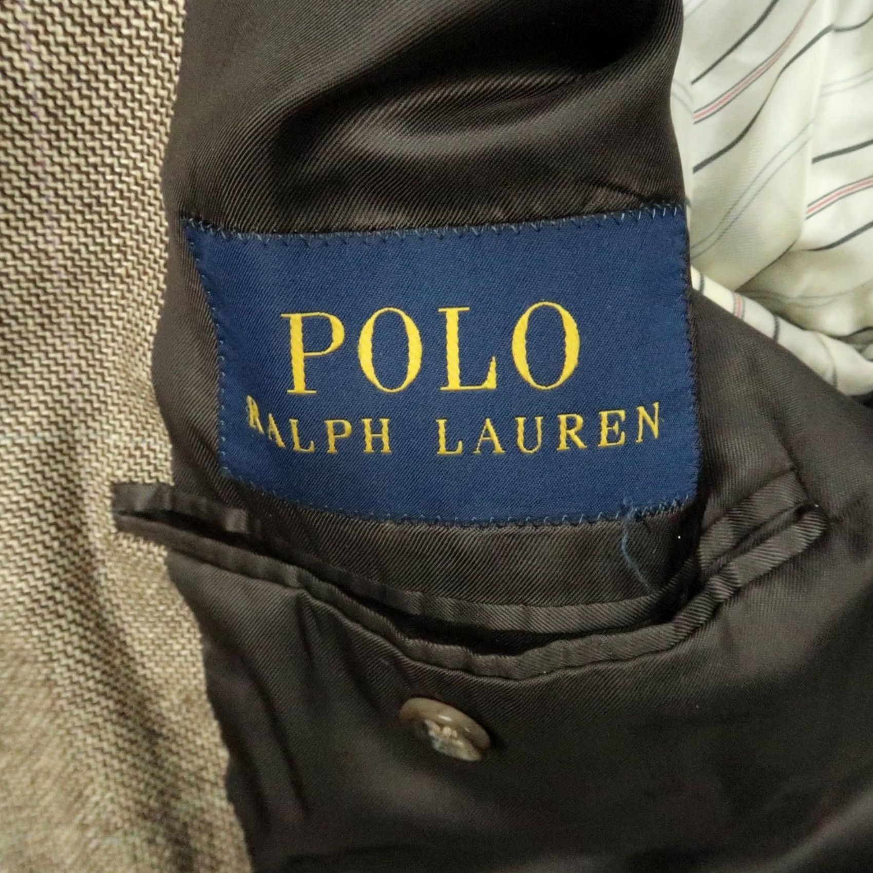 Polo Ralph Lauren Polo Ralph Lauren Blazer Mens 40R Brown Wool Silk Custom Fit Single-Breasted 2-Button Notch Lapel Vented Coat Size US L / EU 52-54 / 3 - 5 Thumbnail