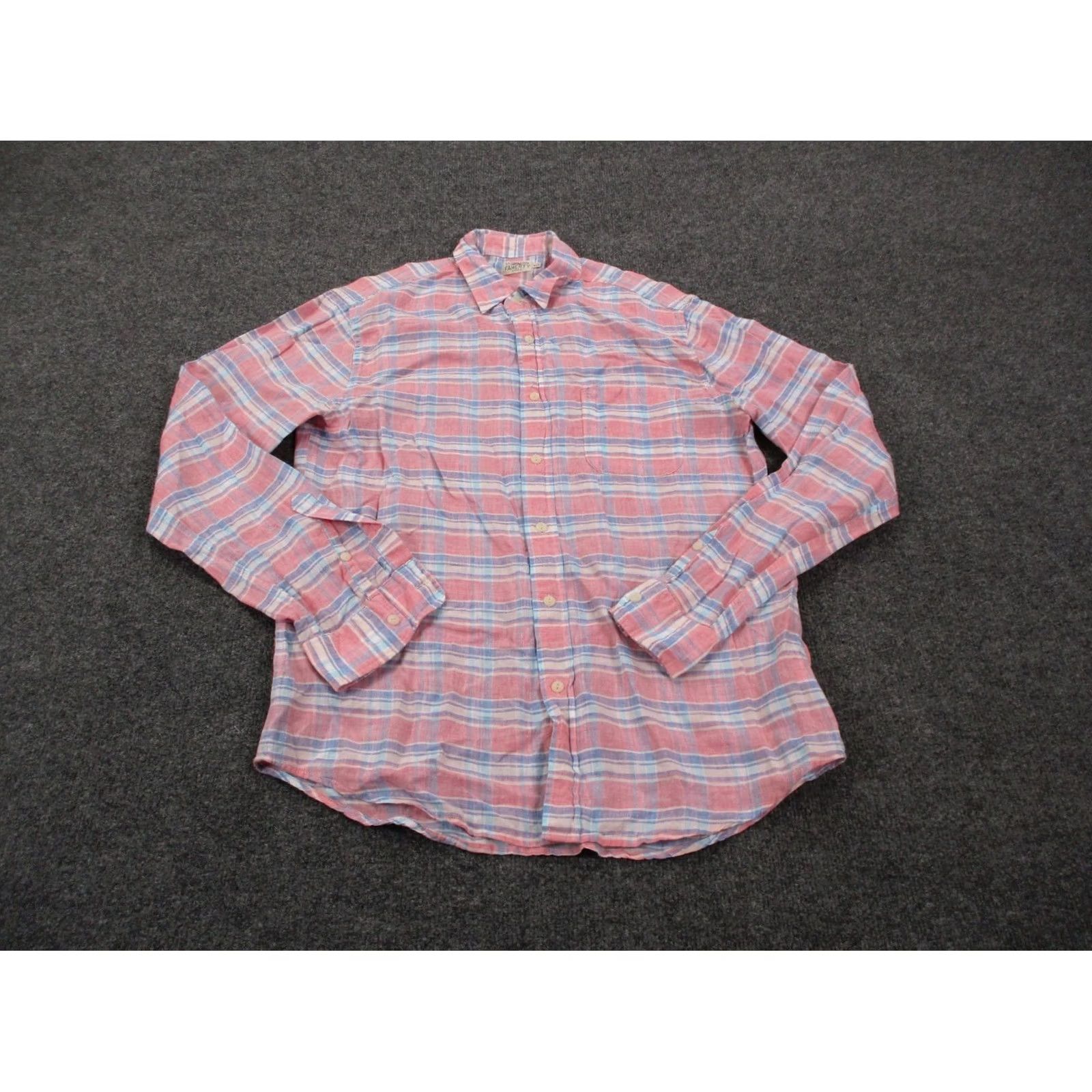 Faherty Faherty Shirt Mens M Plaid Linen Lightweight Breathable Workwear Country Preppy Size US M / EU 48-50 / 2 - 2 Thumbnail