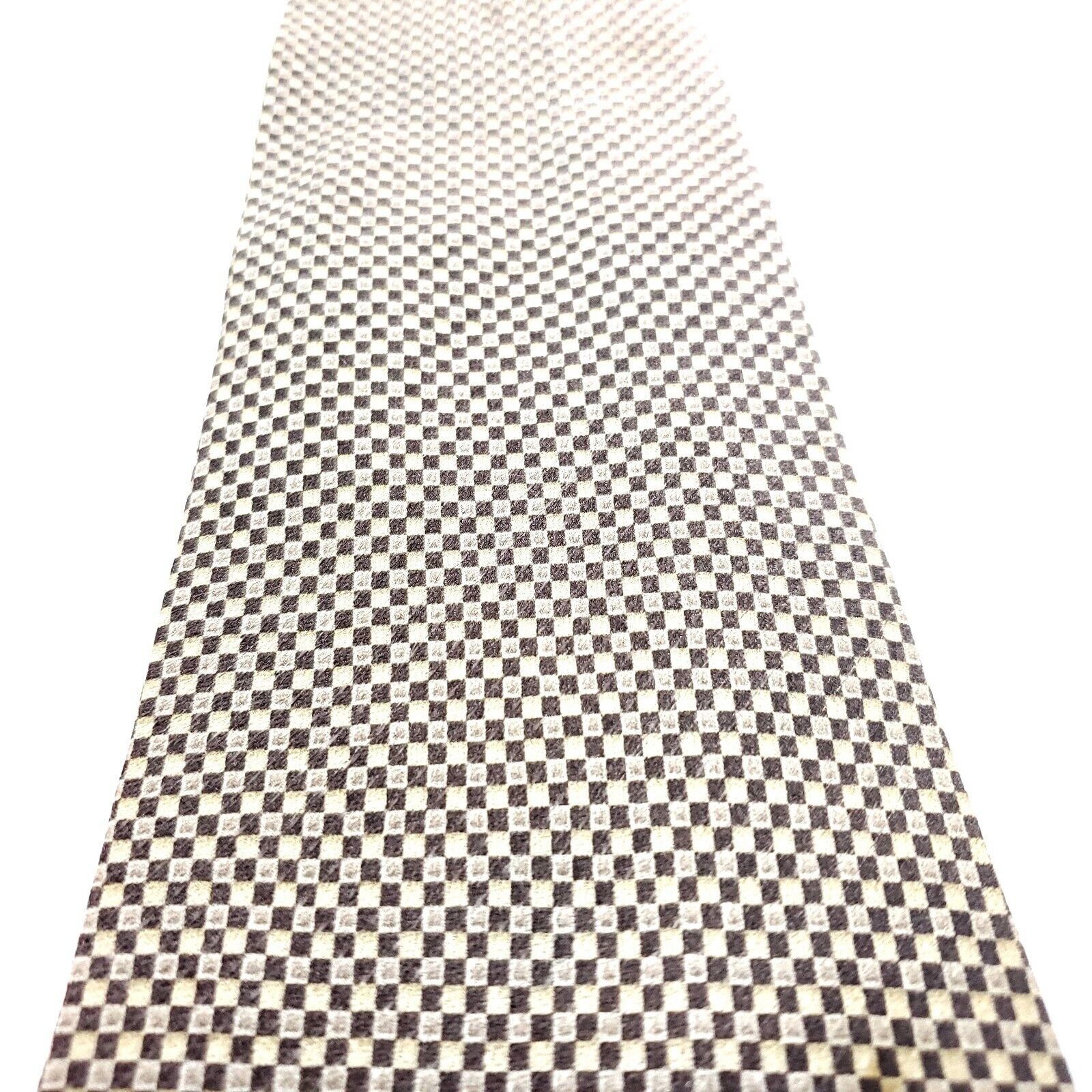 Kenneth Cole Kenneth Cole Silk Tie Brown Tan Geometric Woven Size ONE SIZE - 2 Thumbnail