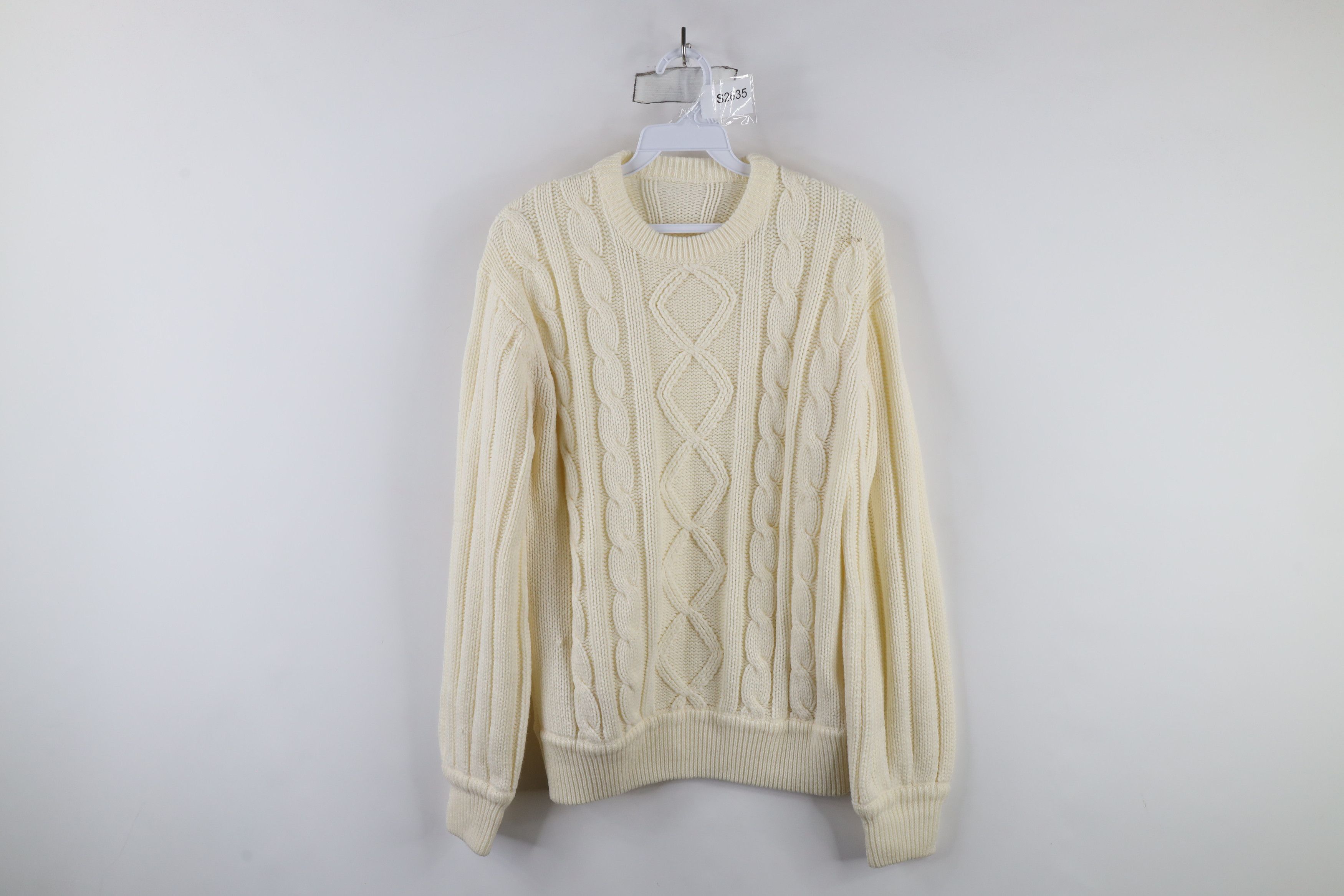 Vintage Vintage 70s Streetwear Chunky Cable Knit Fisherman Sweater Size US M / EU 48-50 / 2 - 1 Thumbnail