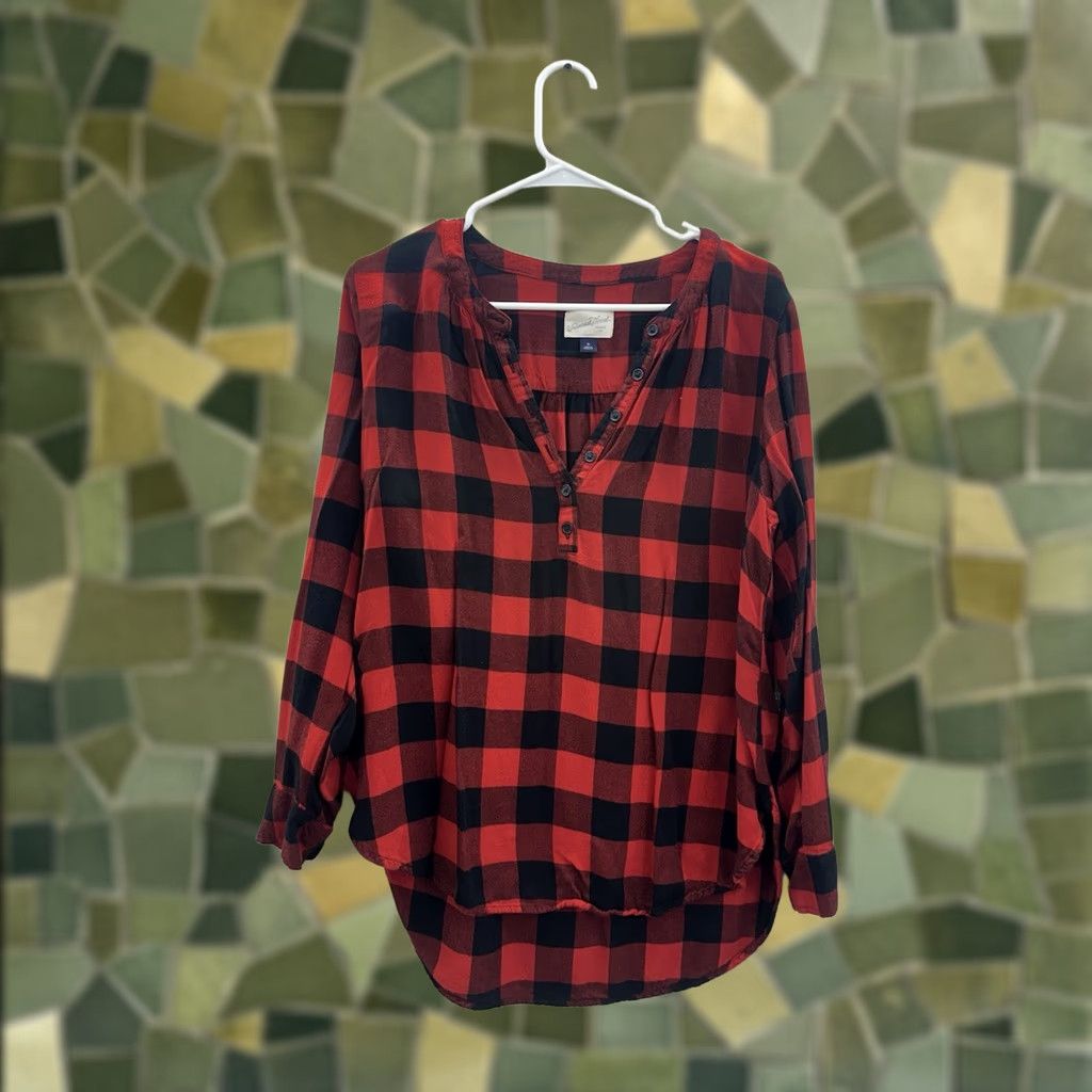 Vintage Universal Threads Womens Top Size Medium Buffalo Plaid Flannel Long Sleeve Shirt Size M / US 6-8 / IT 42-44 - 1 Thumbnail