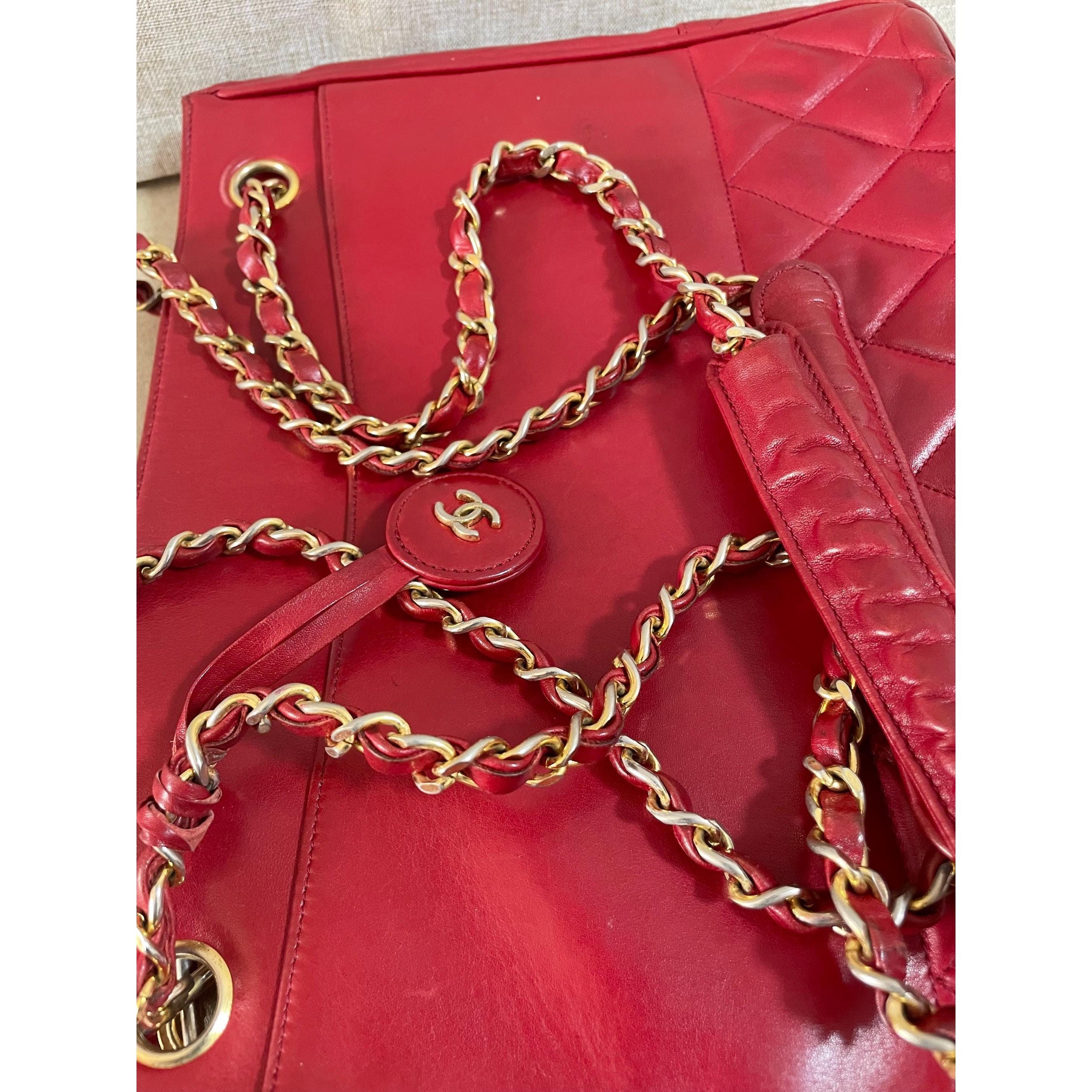 Chanel Vintage CHANEL red calfskin classic shoulder tote bag Size ONE SIZE - 10 Thumbnail