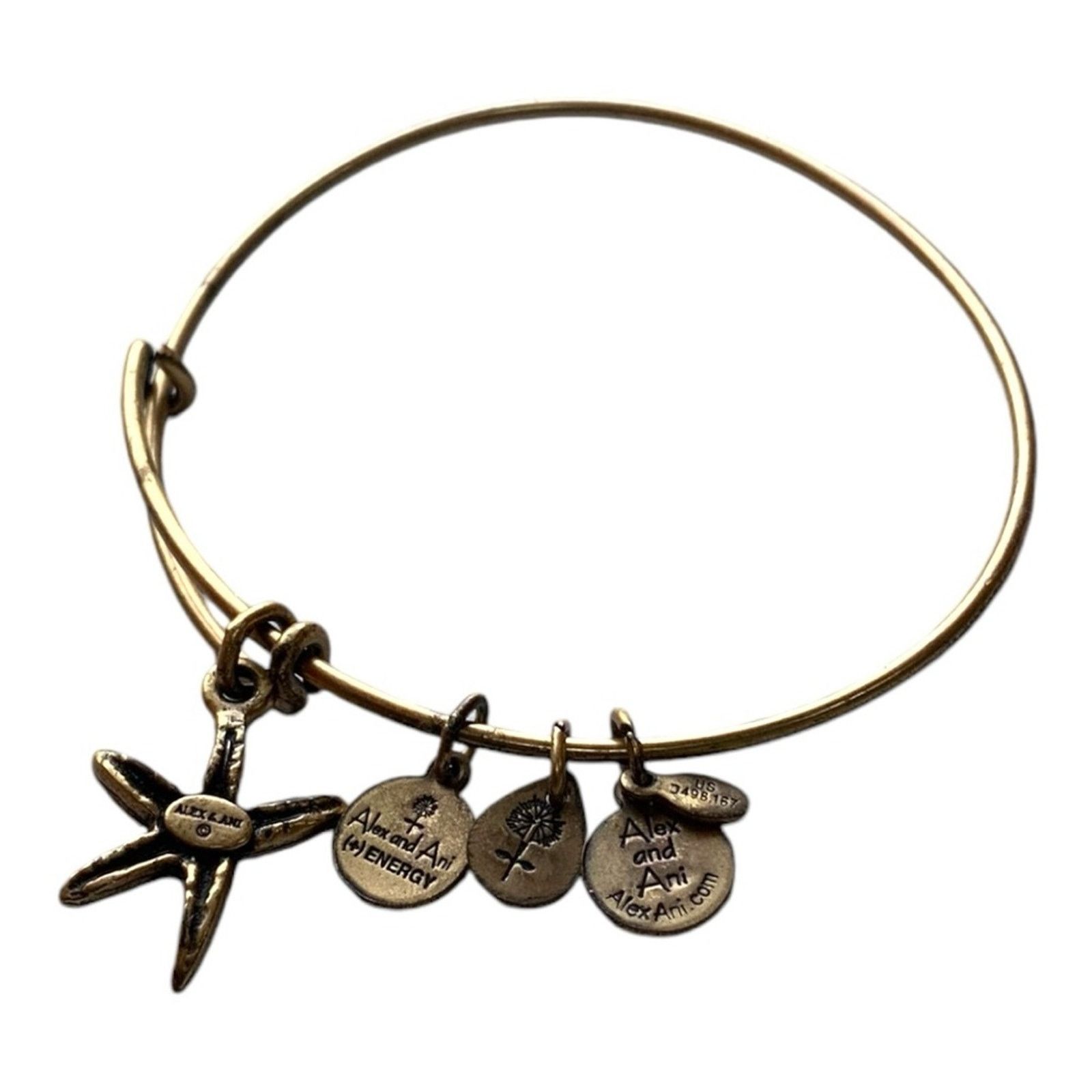 Other Alex & Ani Starfish Charm Bangle Bracelet Rafelian Gold Size ONE SIZE - 3 Thumbnail