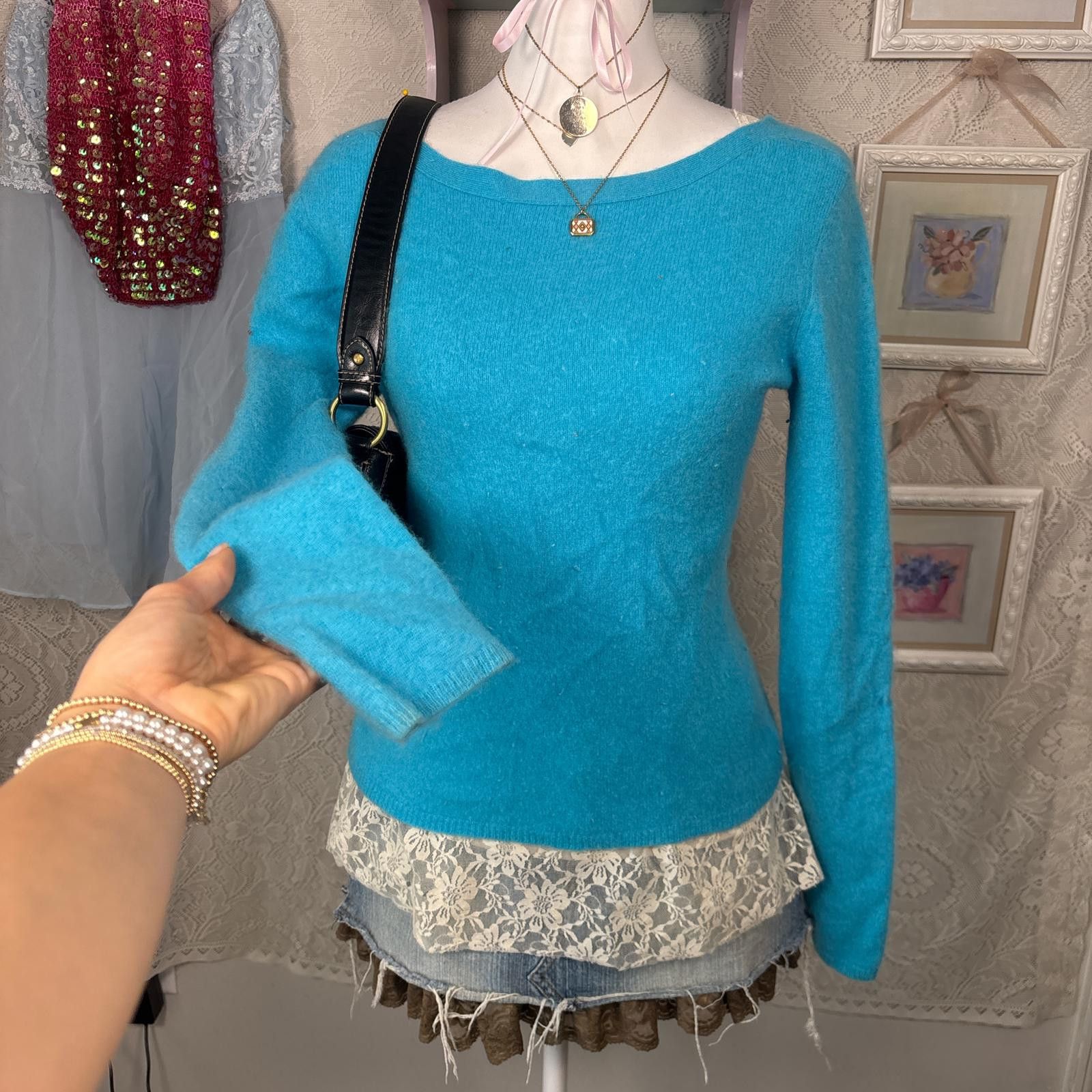 Other vintage cashmere soft wide neck sweater Size L / US 10 / IT 46 - 1 Thumbnail