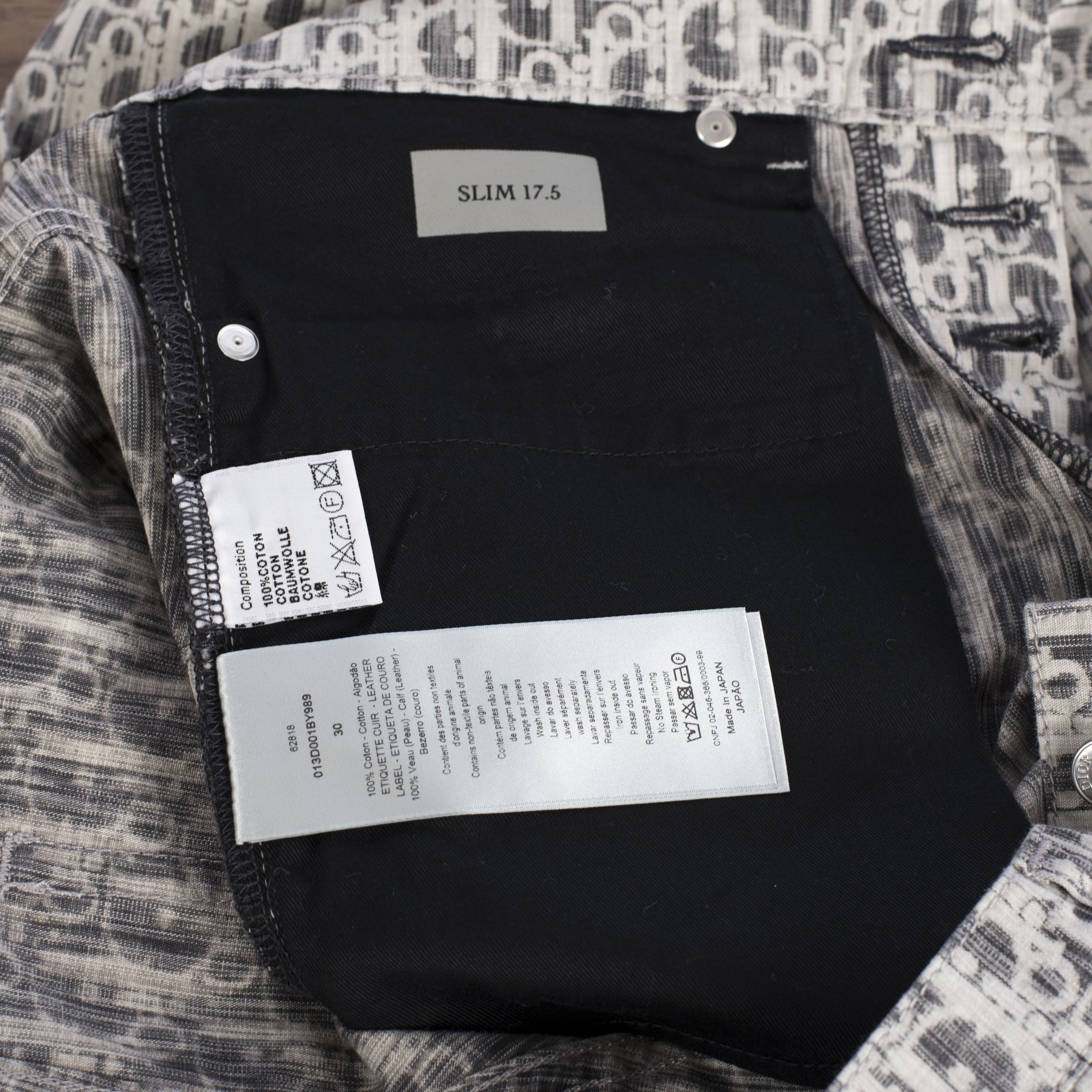 Dior Slimfit Dior Oblique Jeans In Black & White Cotton Size US 32 / EU 48 - 10 Thumbnail