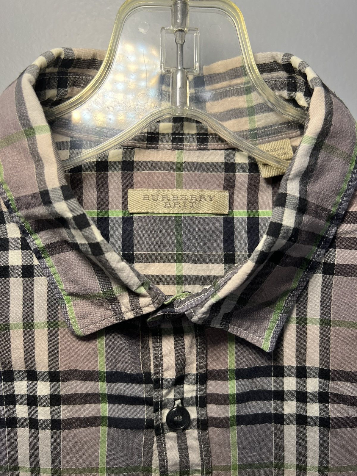 Burberry Burberry Brit classic grey plaid button up longsleeve shirt Size US L / EU 52-54 / 3 - 3 Thumbnail