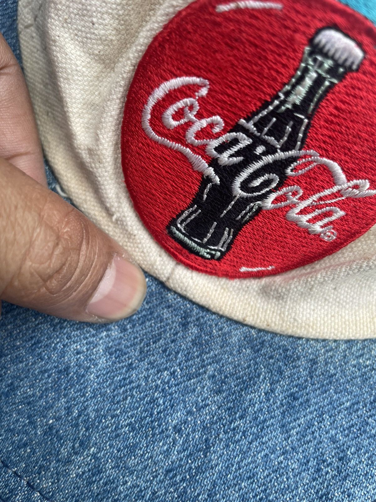 Coca Cola × Vintage Vintage Coca Cola Denim Cap Size ONE SIZE - 11 Thumbnail