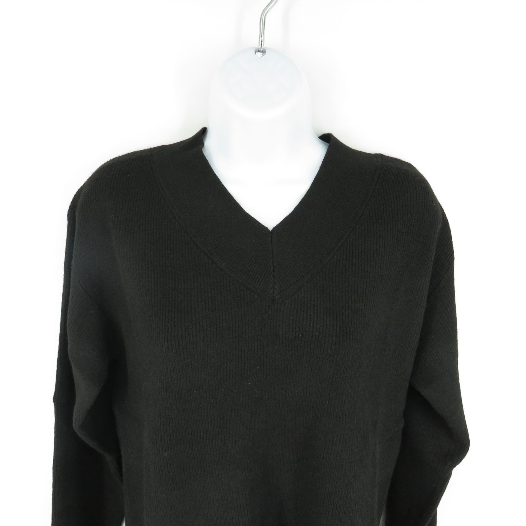 Nine West Nine West Women's XL Black V-Neck Sweater Ribbed Knit NWT $4 Size XL / US 12-14 / IT 48-50 - 5 Thumbnail