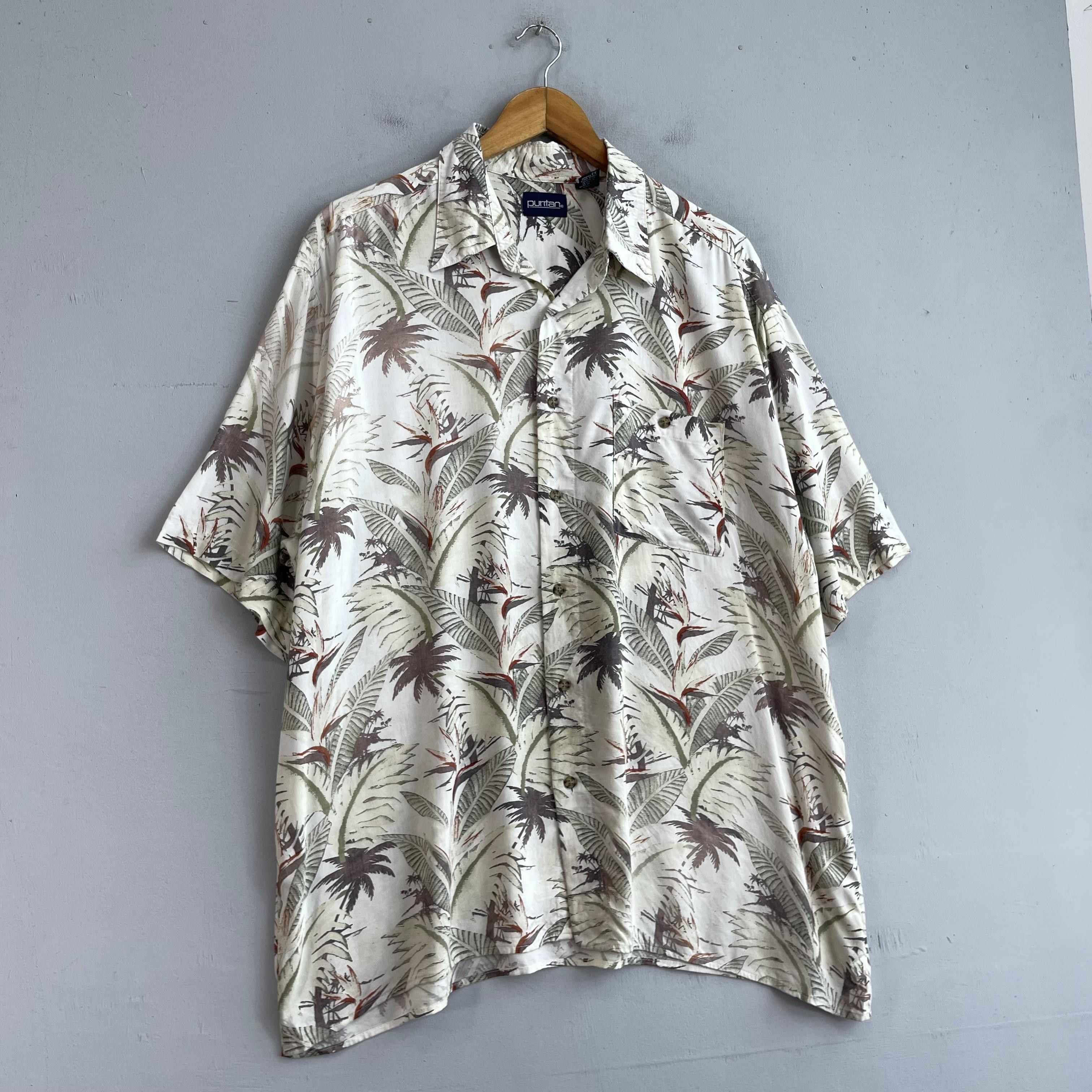 Vintage Vintage PURITAN Hawaii Aloha Tropical Coconut Tree Shirt Size US XL / EU 56 / 4 - 4 Thumbnail