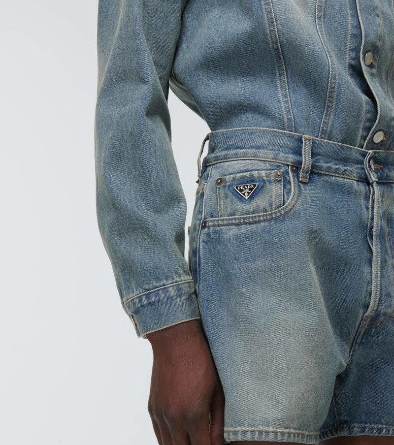 Prada Denim Shorts with triangle logo Size US 30 / EU 46 - 4 Thumbnail