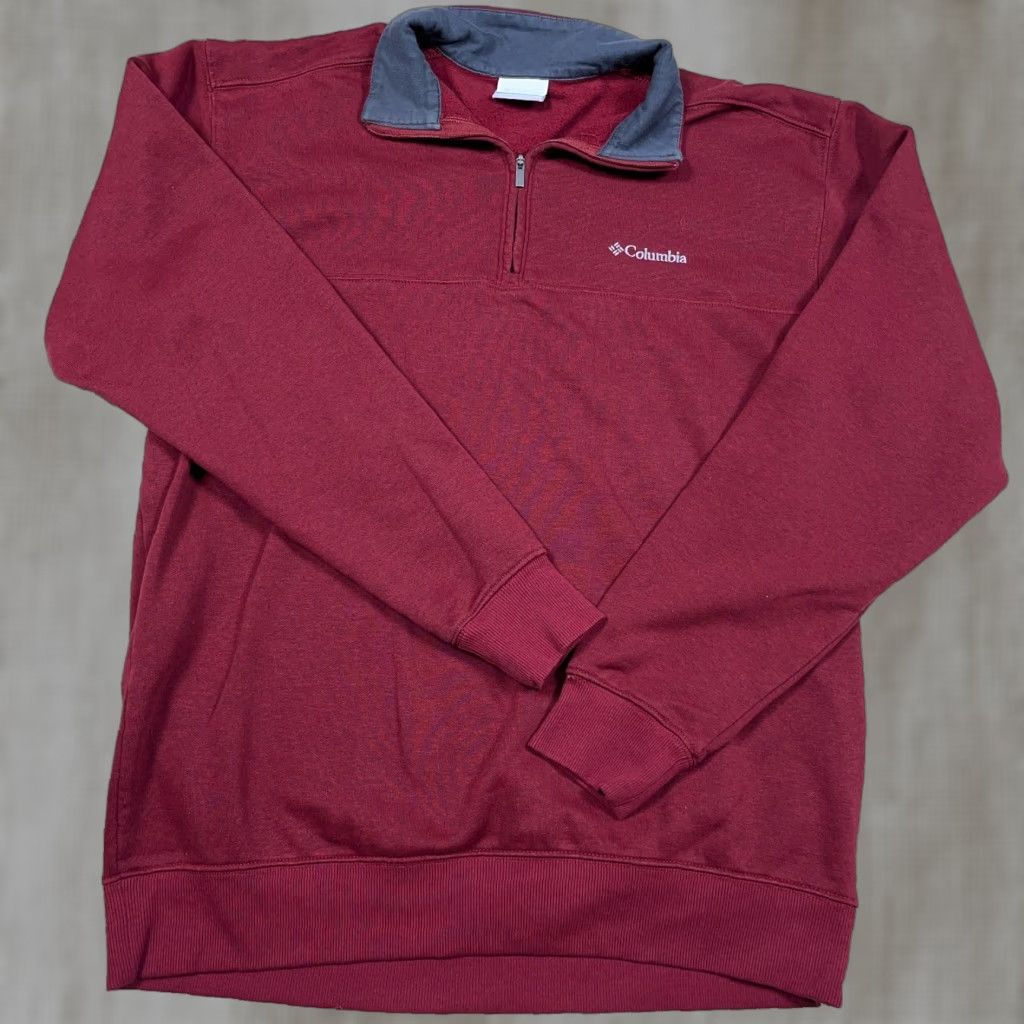 Vintage Columbia Sweater Men Medium Maroon Gray Pullover Fleece Sweatshirt Hiking Adult Size US M / EU 48-50 / 2 - 1 Thumbnail