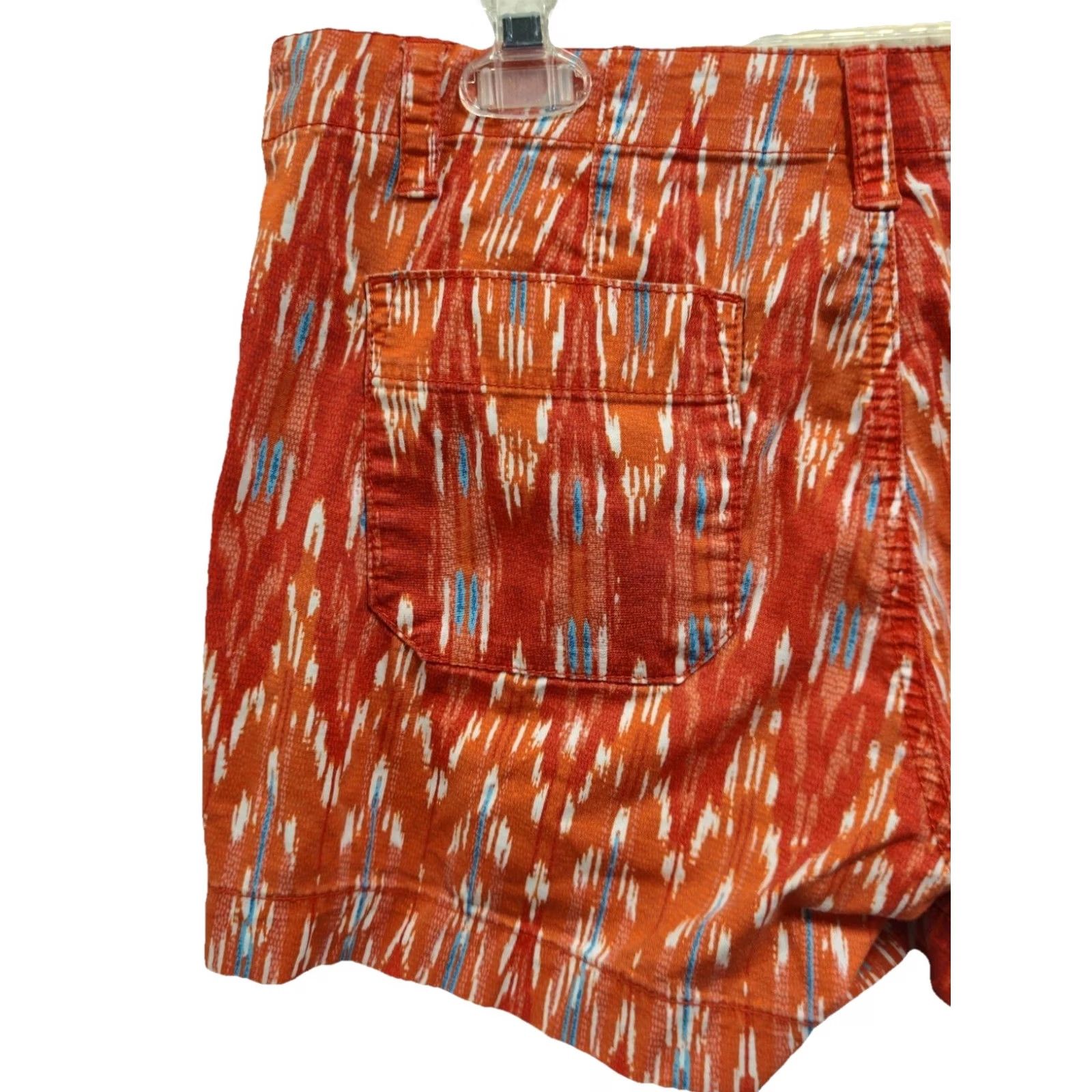 Calvin Klein Calvin Klein Jeans Chino Shorts Women’s Size 6 Orange Ikat Print Tribal Boho Size 28" / US 6 / IT 42 - 7 Thumbnail