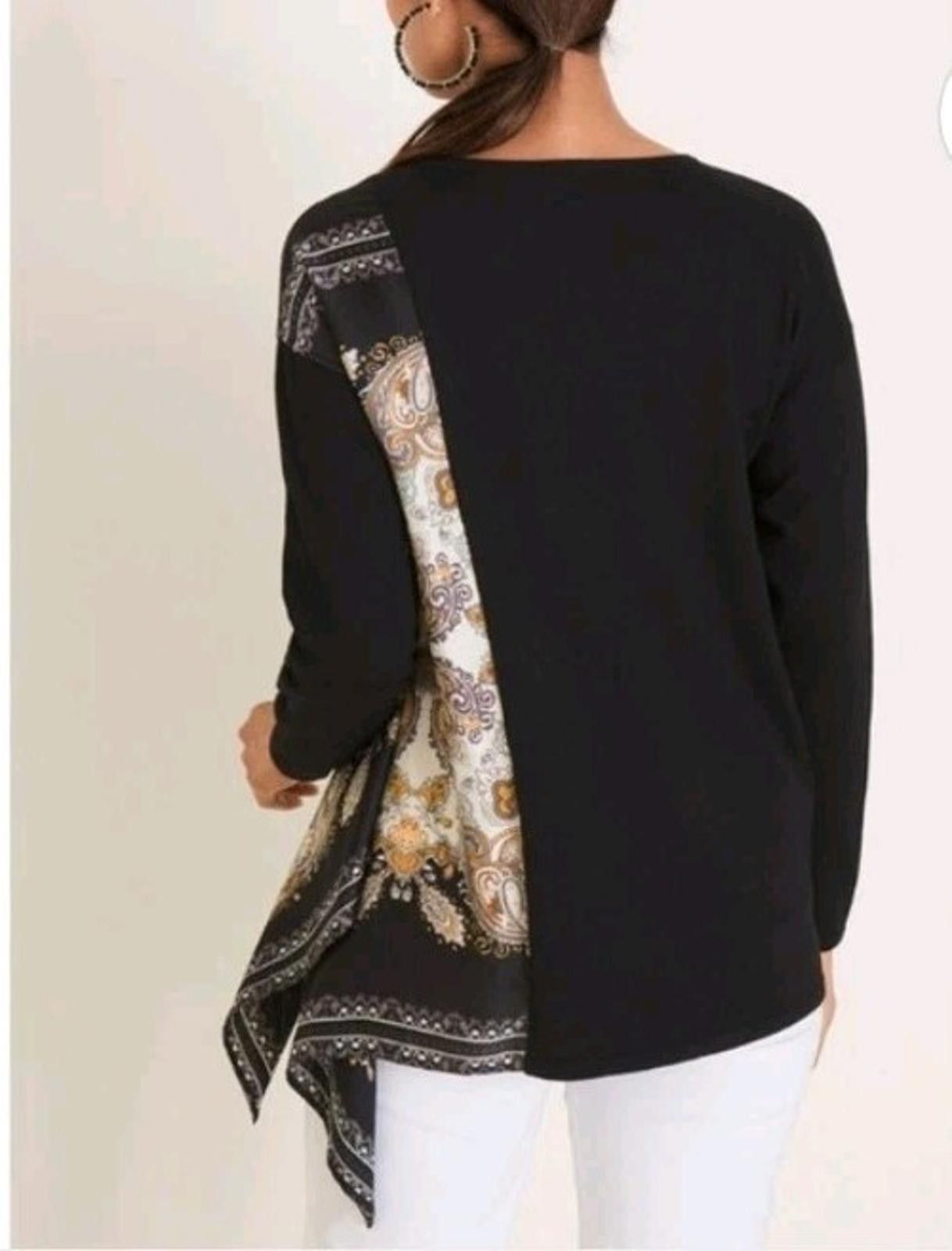 Chicos Chico's Pullover Paisley Blouse Floral Long Sleeve Top sz 1 Size L / US 10 / IT 46 - 8 Thumbnail