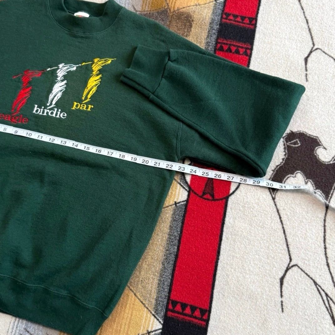 Fruit Of The Loom VINTAGE 90s Golf Embroidered Crewneck Sweatshirt Mens Large Green Golfing Par Birdie Fiber of the Loom Brand Sweatshirt Size US L / EU 52-54 / 3 - 5 Thumbnail